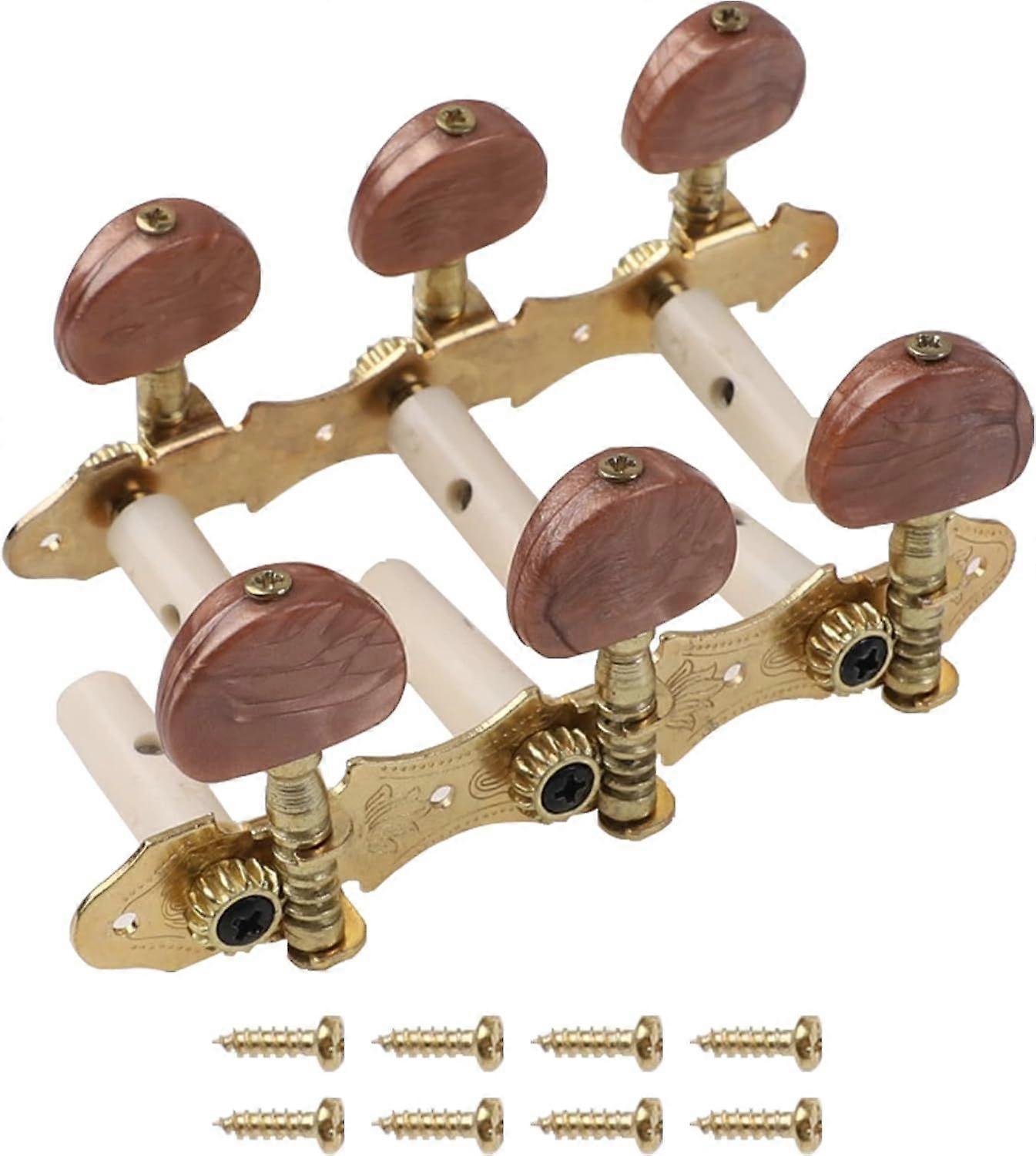 2Pcs Agate Brown Buttons Classical Guitar String Tuners Keys  Tuning Pegs 3L3R