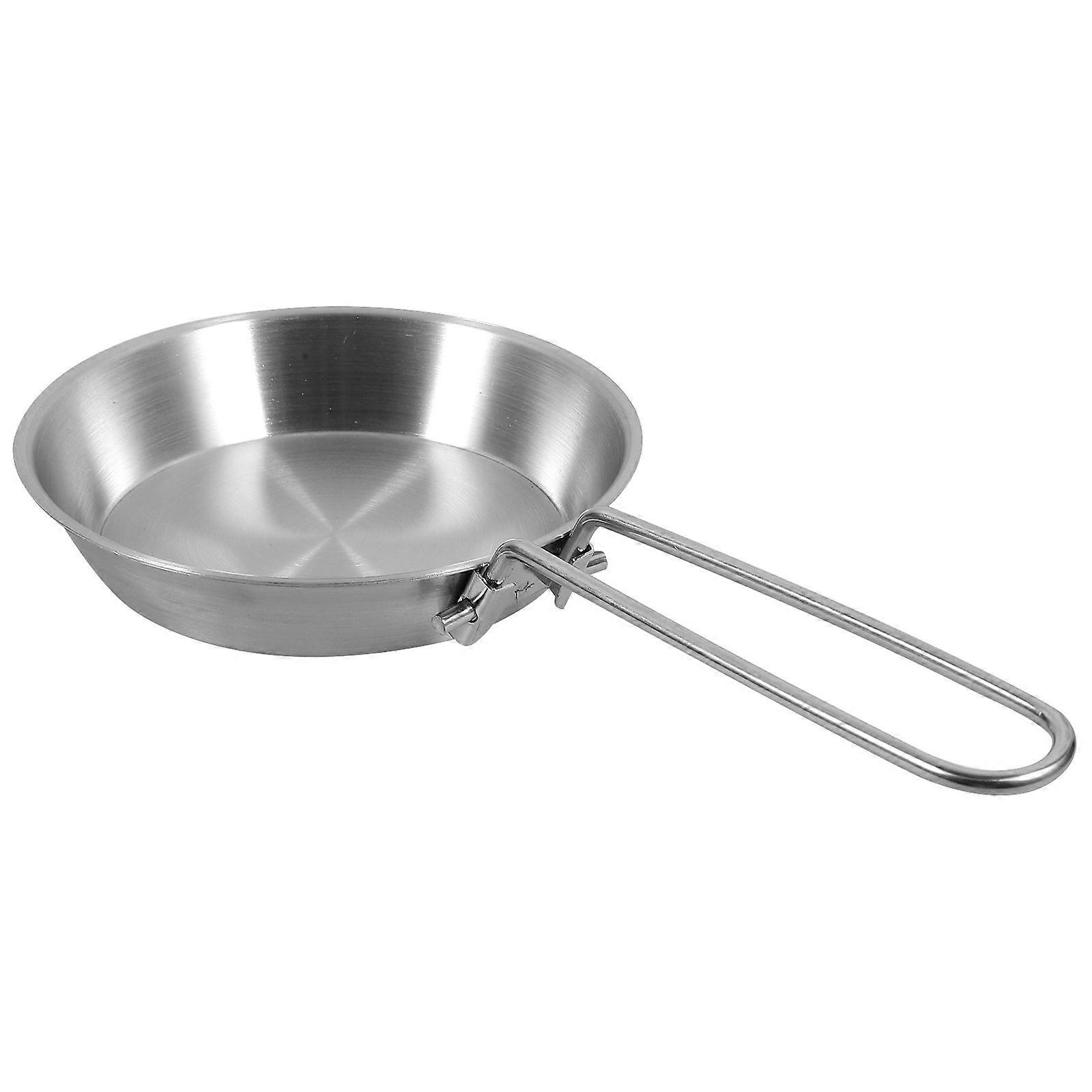 Mini sartén de aceite de acero inoxidable sartén de huevo antiadherente sartén con mango plegable