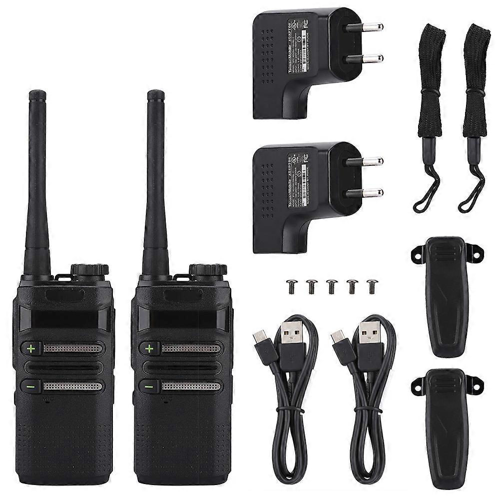 Portable 2 Pack Handheld Two Way Radio 3W UHF 400-470MHz 16 Channel Walkie Talkie Set