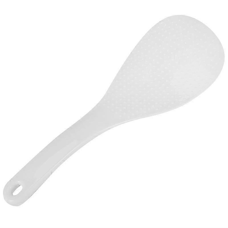 White Plastic Rice Scoop Paddle Meal Spoon Kitchen Dotted Design