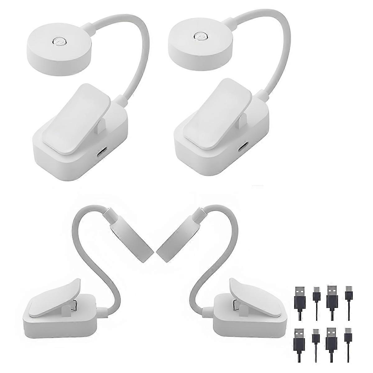 4pcs Rechargeable Book Light Bulk for Reading in Bed,3 Color Temperature Reading Light,Adjustable Brightness