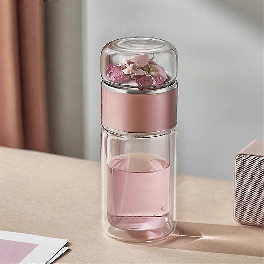 Double-wall glass tea infuser with stainless steel filter