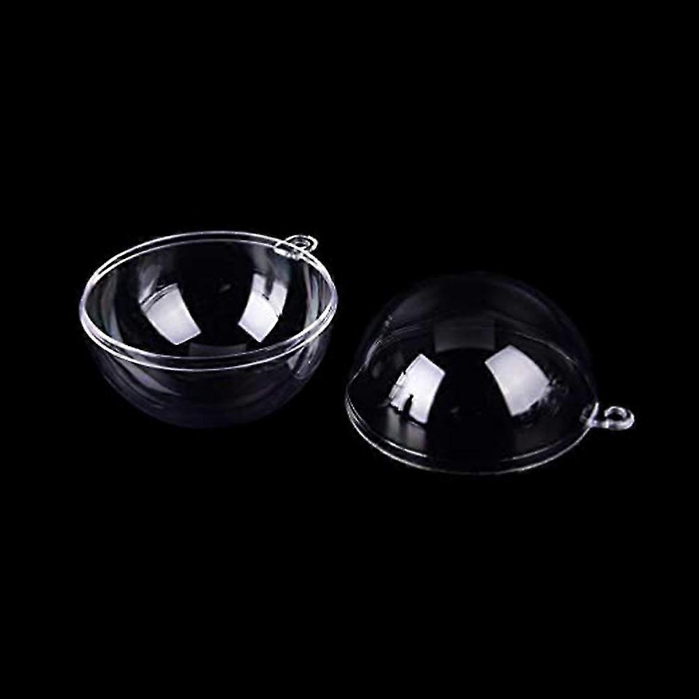 Clear holiday ornaments for tree decor - 4cm plastic balls 10pcs