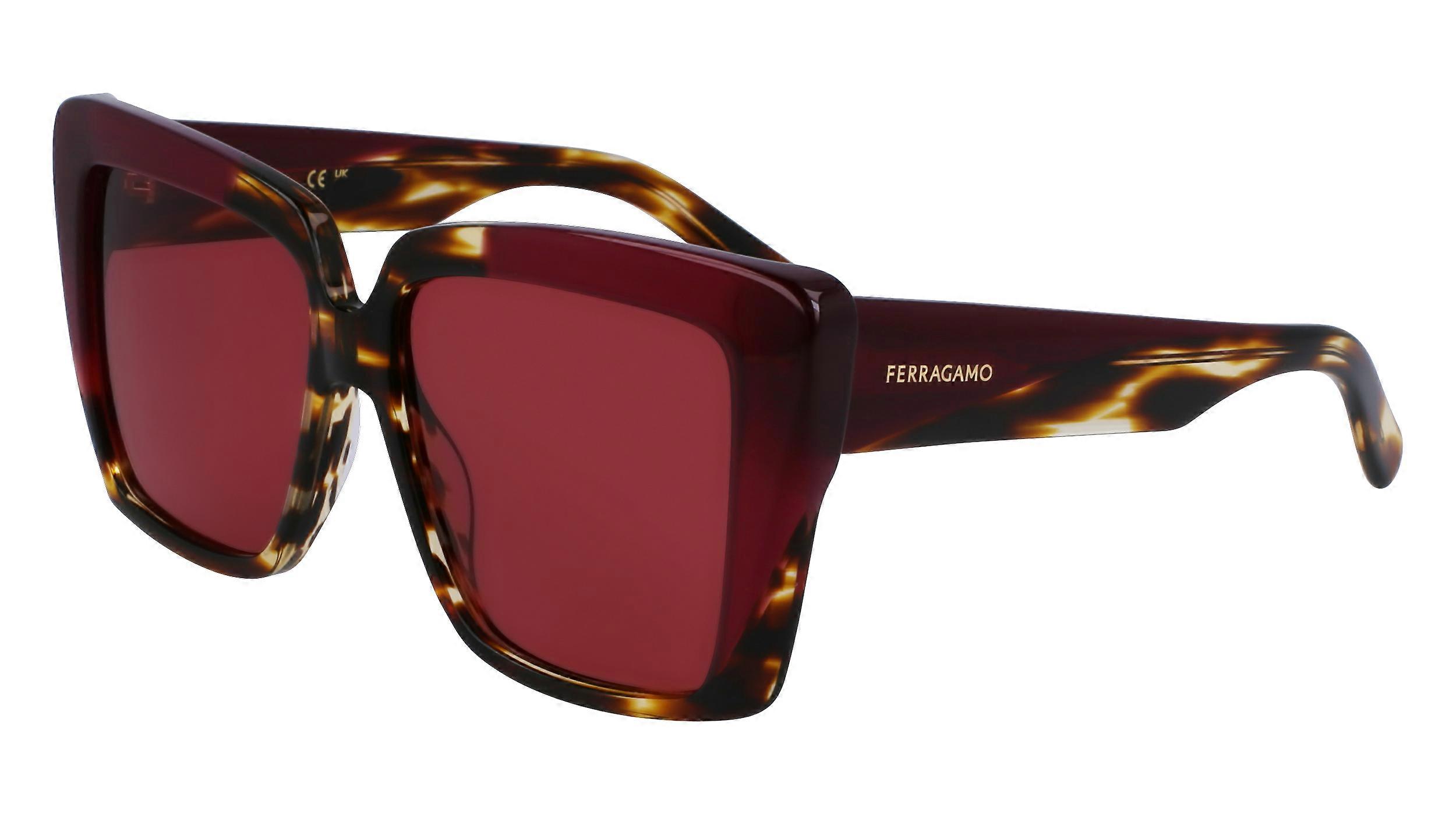 Sunglasses FERRAGAMO SF1060SN 215 STRIPED BROWN/PURPLE 55/14/140 FEMALE