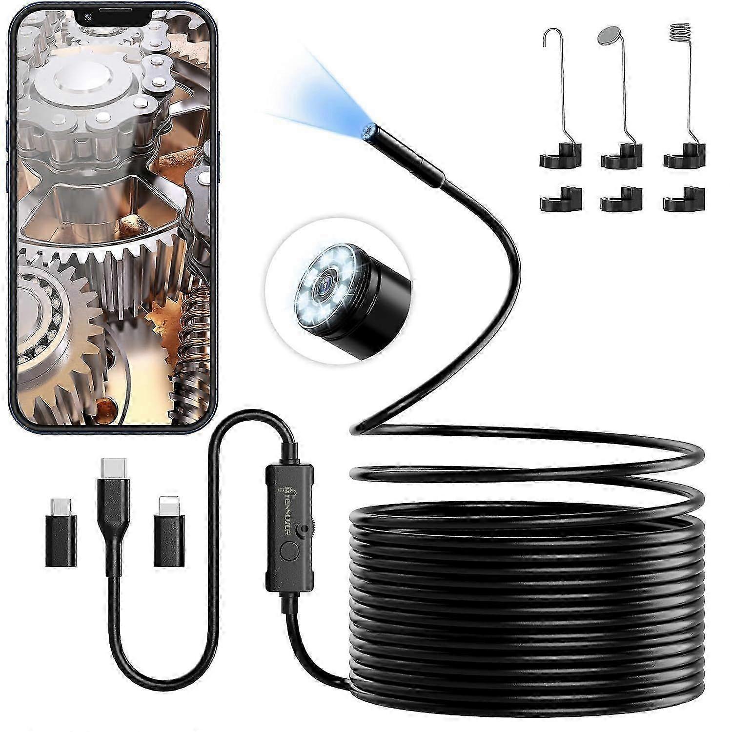 High quality  Endoscope Camera with Light, 1920P HD Borescope Camera
