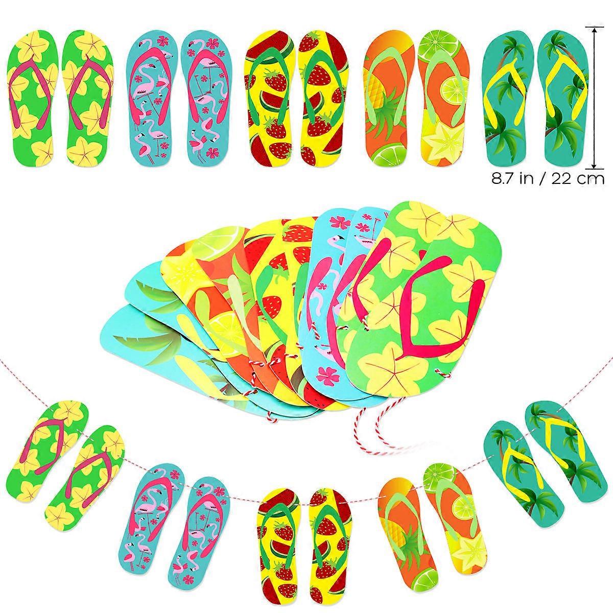 Luau Party Decorations Hawaiian Table Skirt Set with 2 Paper Garlands