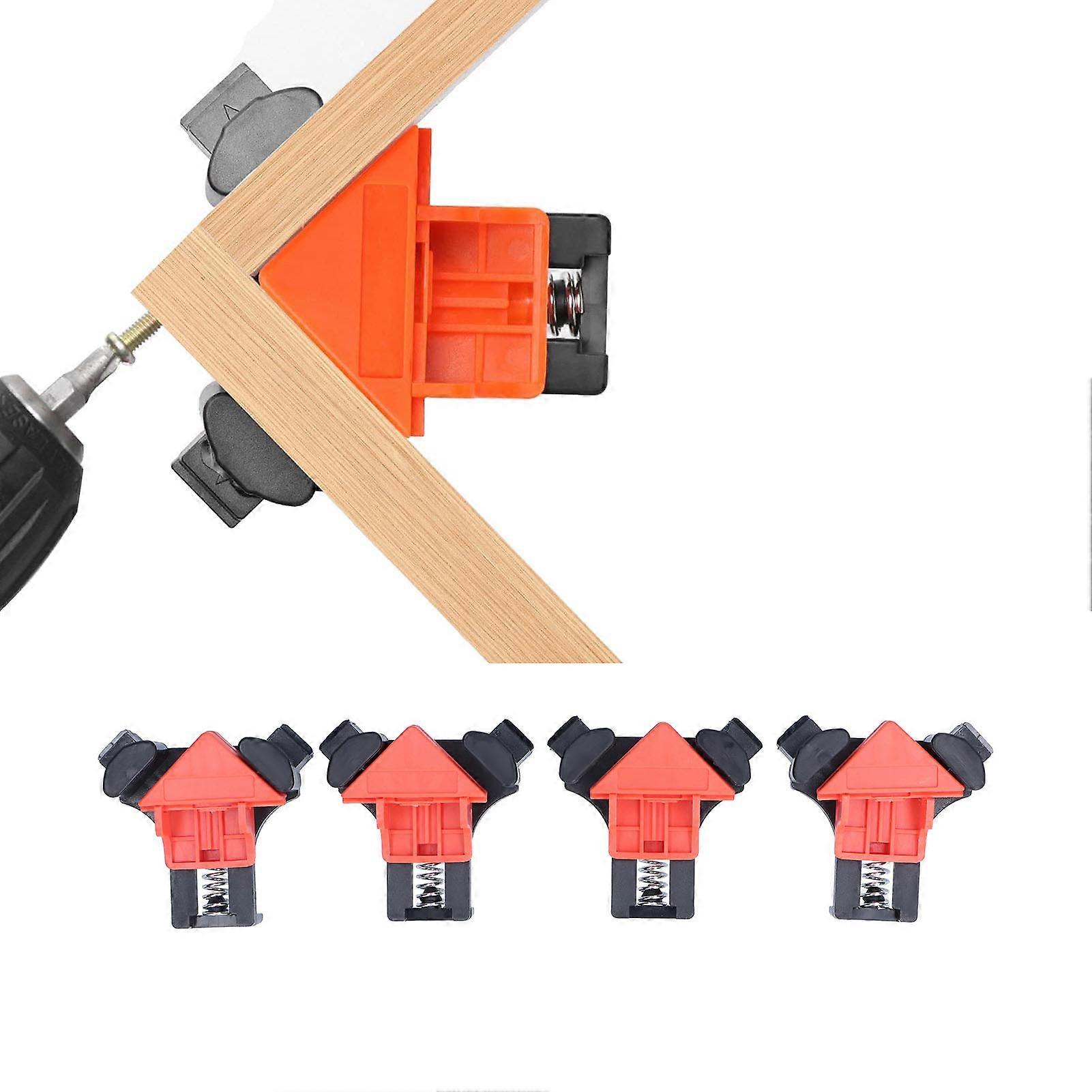 4Pcs Woodworking Corner Clamp Right Angle 90 Degree Adjustable Clip Fixing Tool Set Kit