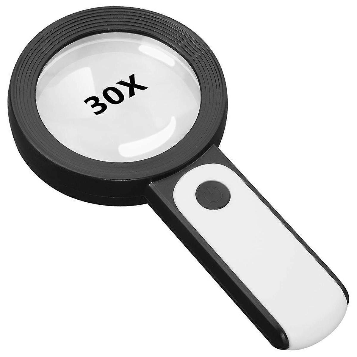 Magnifying Glass with Light, 30X Handheld Large 18LED Cold and Warm Light with 3 Modes, Illuminated Magnifier