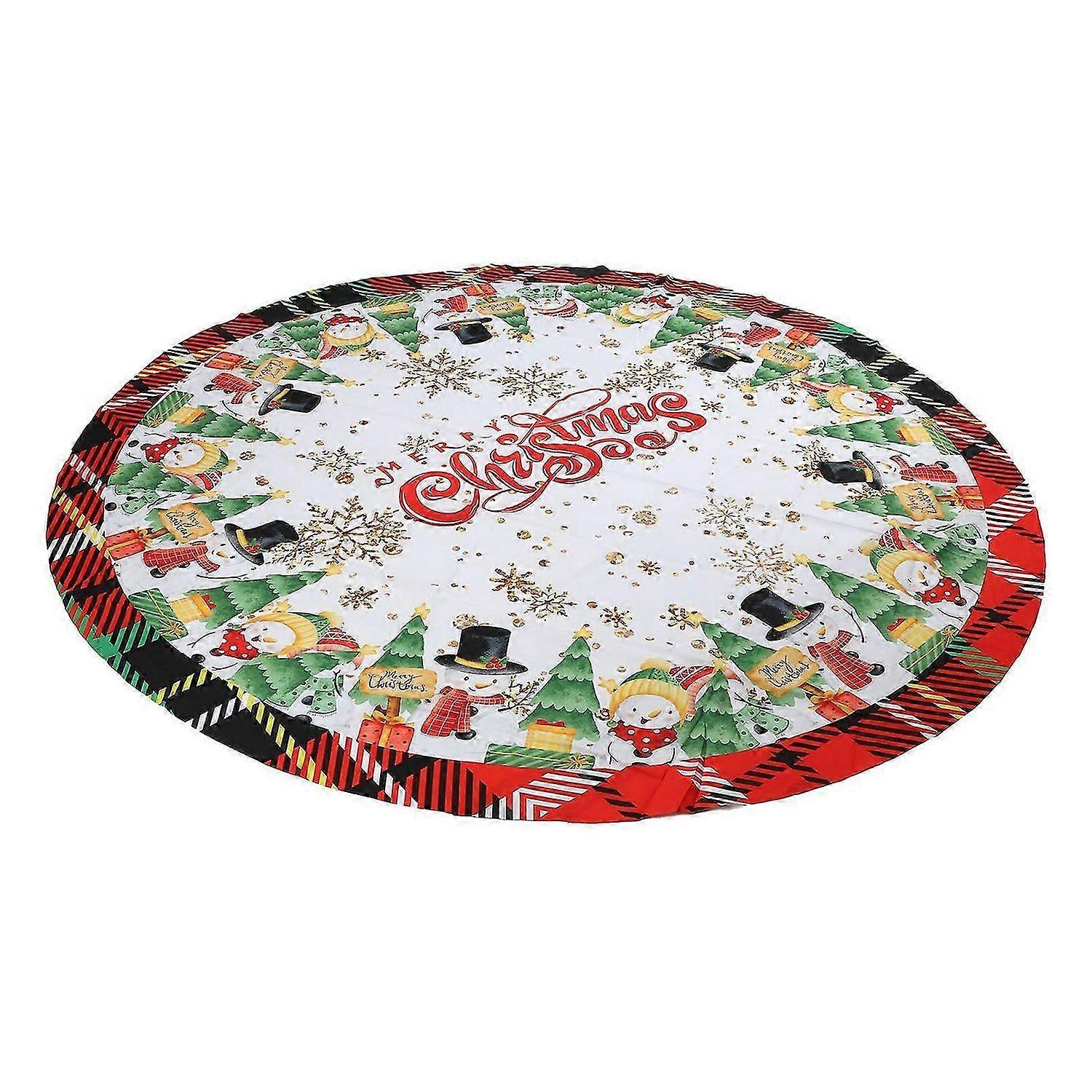 2025 Latest Model 152cm Round Tablecloth Washable Polyester Winter Snowflake