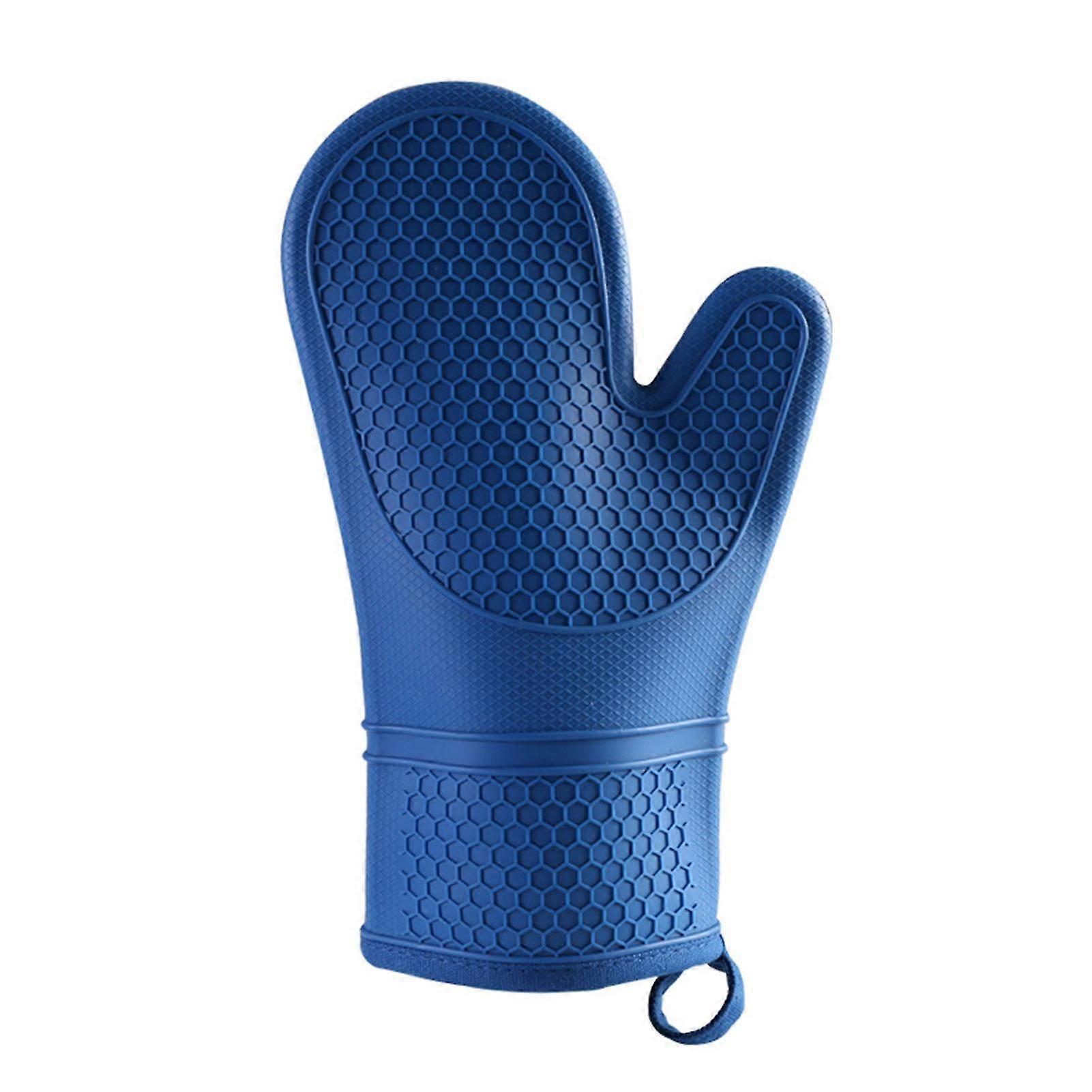 1Pc Silicone Oven Mitts Honeycomb Lining Heat Insulation Kitchen Cooking Baking Microwave Gloves