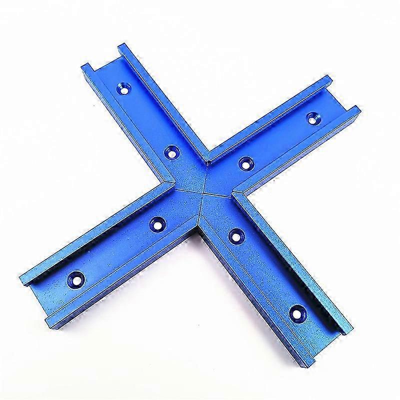 4" Aluminum T-Track Intersection Kit with Pre-Drilled Holes for Woodworking Tables and Saws