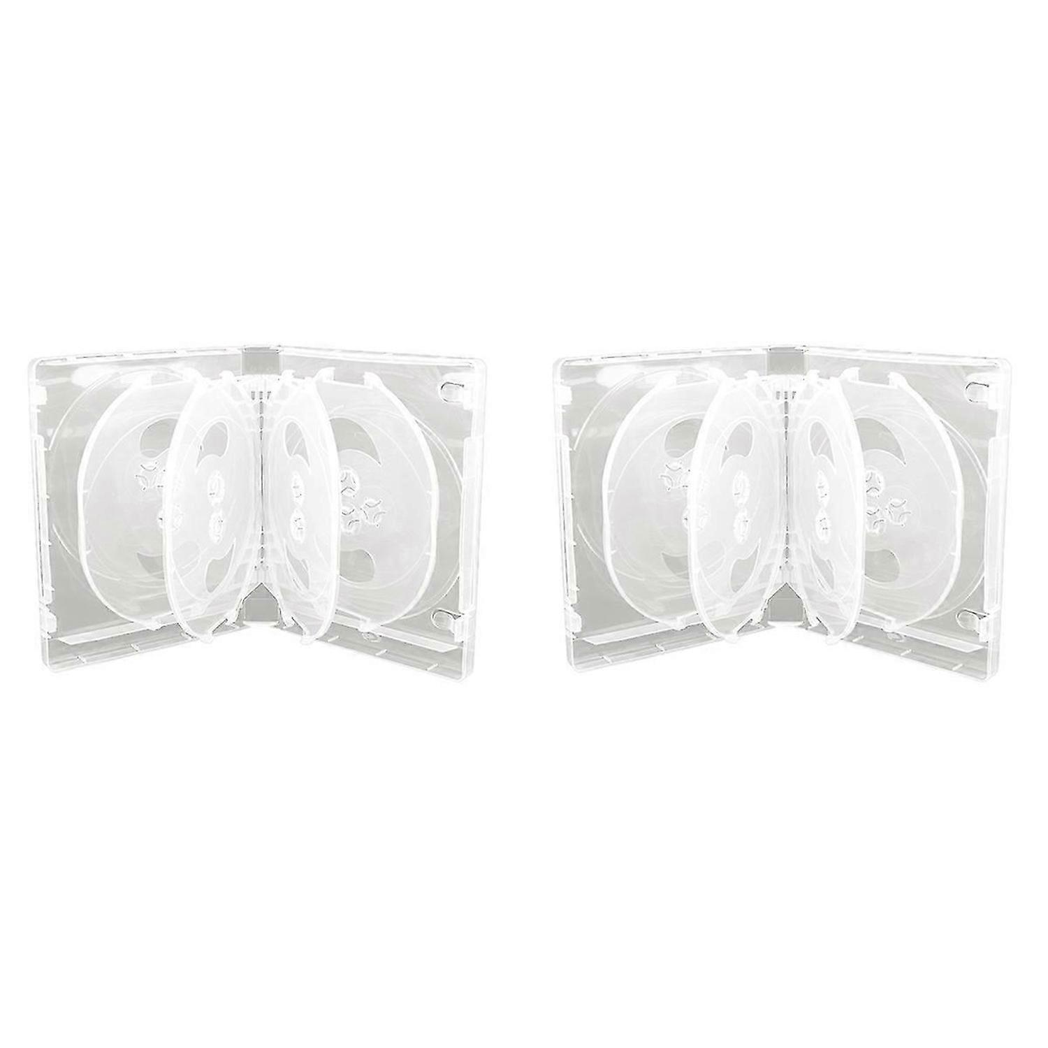 CD Storage Box 10-Piece Pack CD Case Plastic Double-Sided CD,White