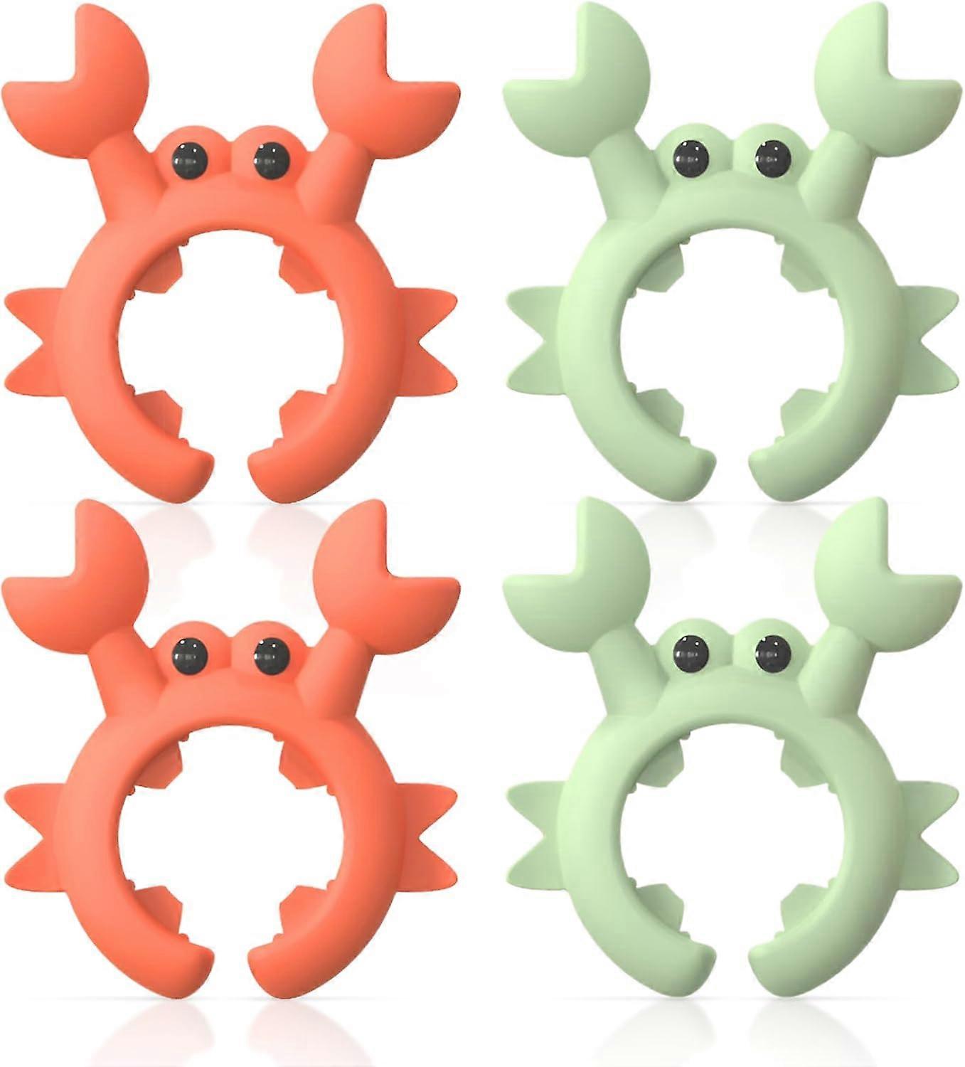 4Pcs Silicone Spoon Rest,New Crab Shaped Spatula Rack