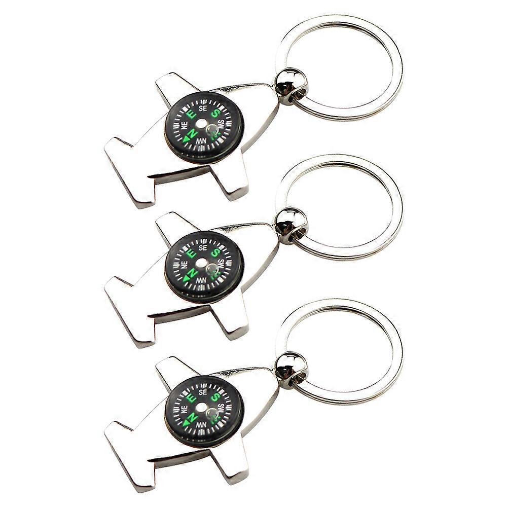 Outdoor Key Chain Hanging Compass for Camping Use 6Pcs Set