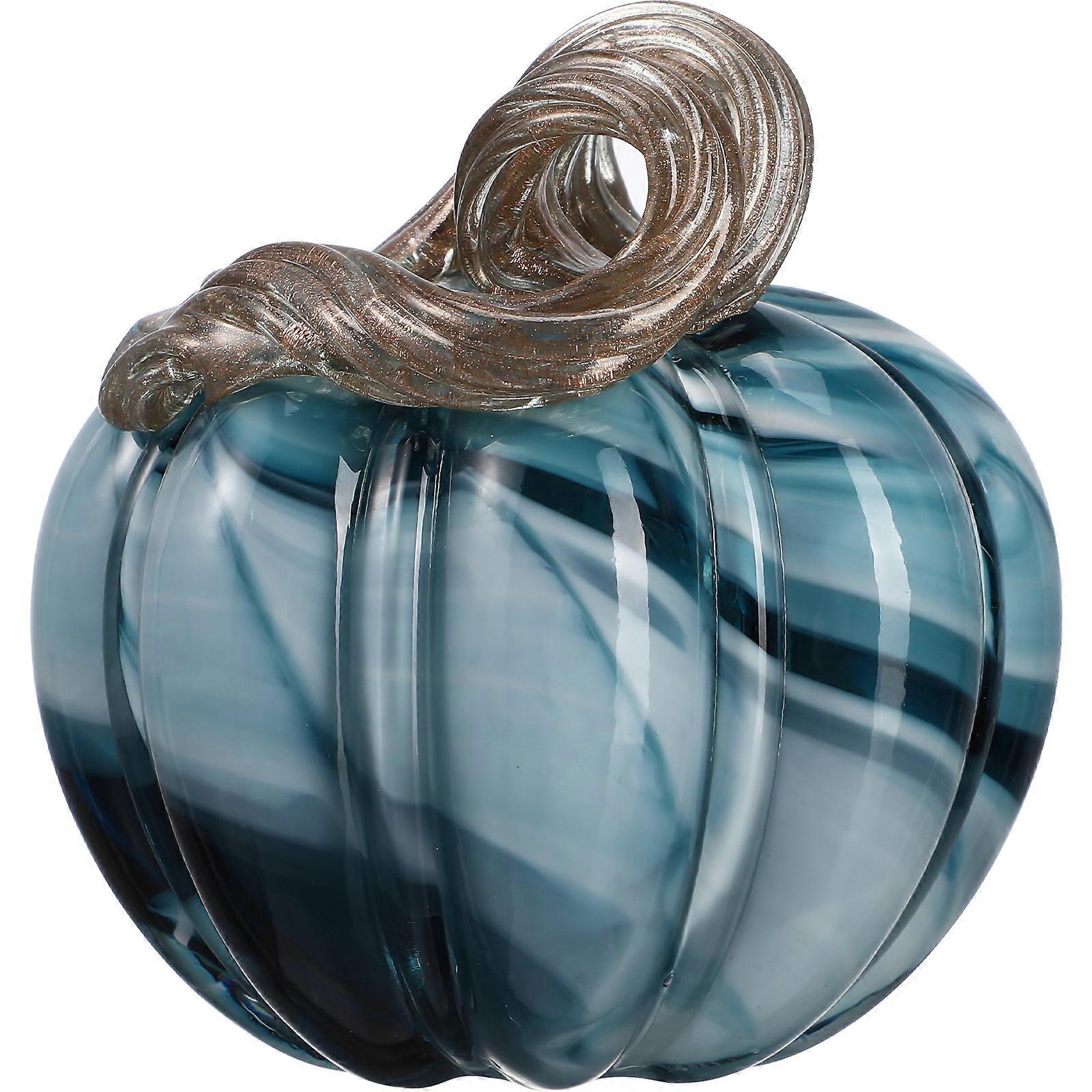 Pumpkin Adornment Glass Craft Ornament Suitable for Tabletop