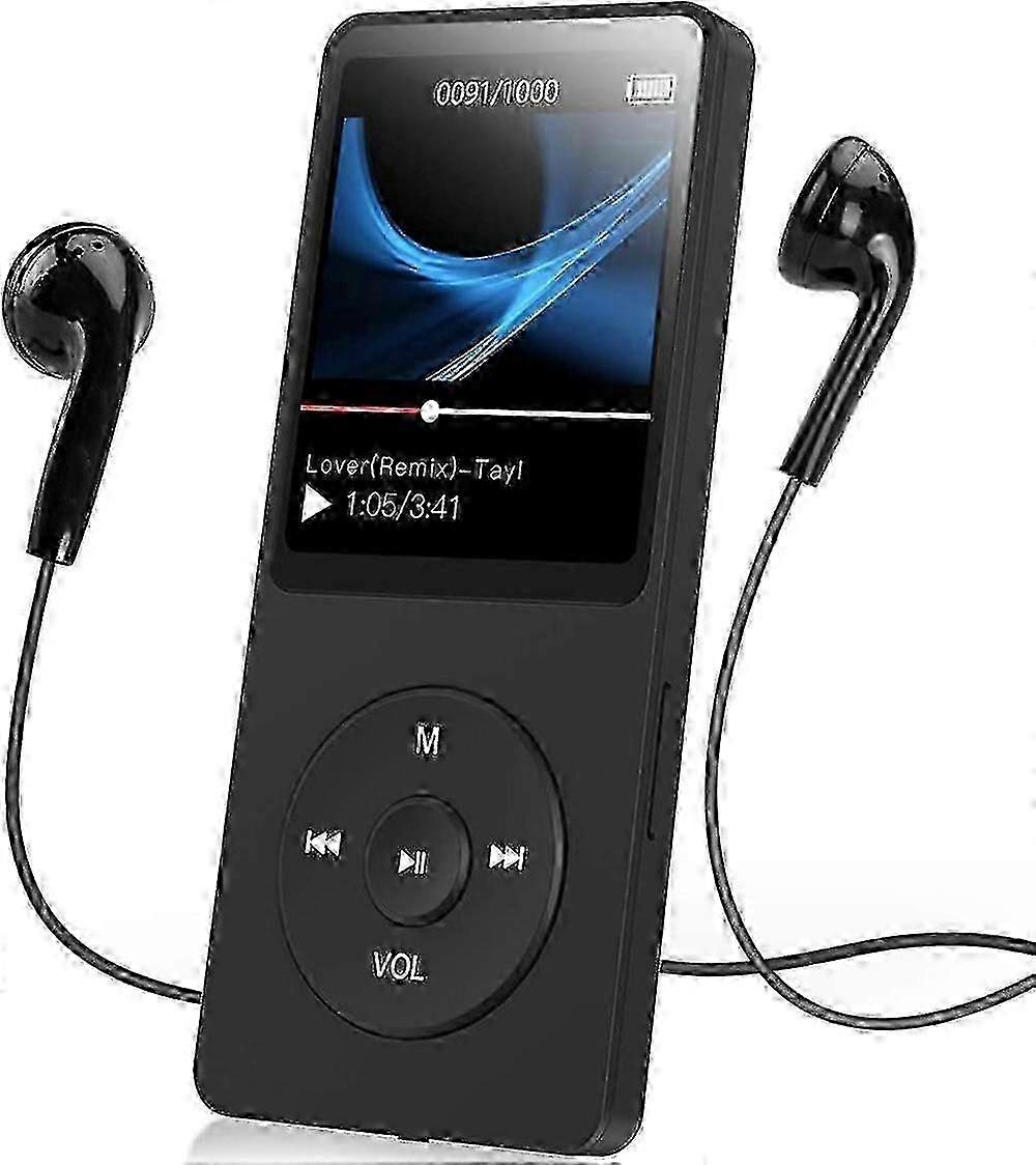 Black A02s MP3 Player Featuring 8GB Storage FM Radio Voice Recording and Up to 70 Hours of Playback Time