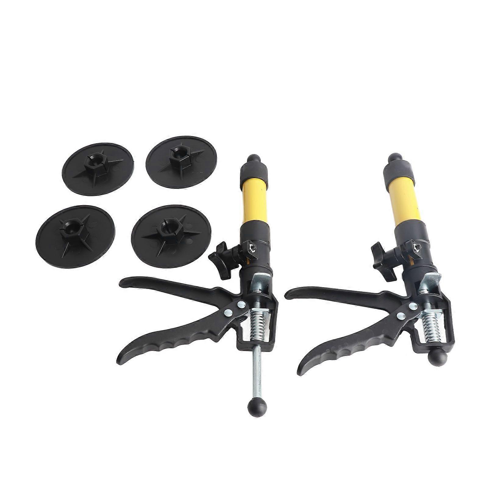 2 Set Cabinet Jack Alloy Steel 30 to 59cm Adjustable Support Rod with Base 40kg Bearing Yellow