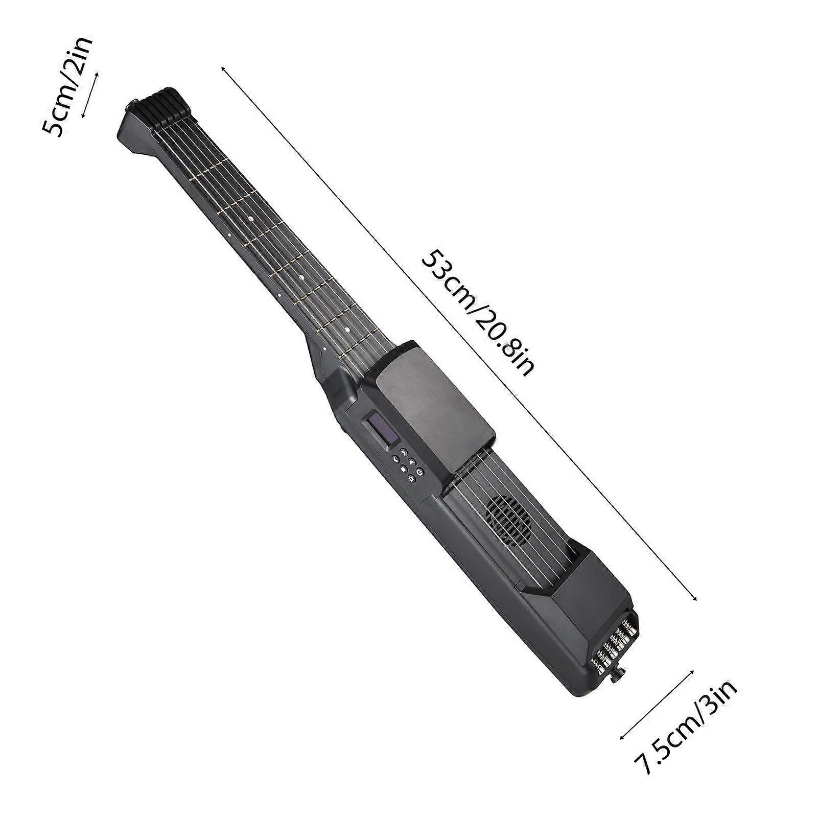 7 Frets Smart Electric Guitar Silent Practice Digital Tuner Metronome Function Pocket Portable Folk MIDI Multifunctional Guitar with Digital Capo for