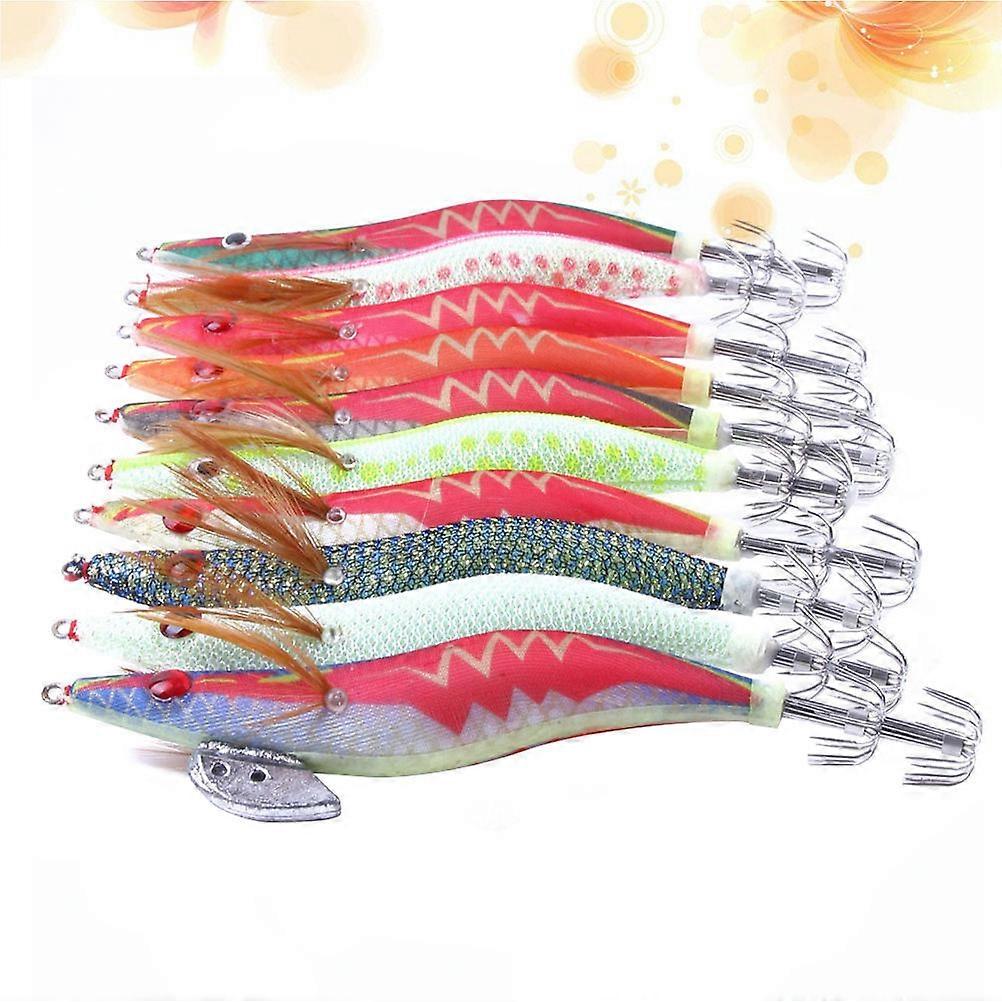 Night Glowing Fishing Hook Luminous Squid Baits for Fishing 20Pcs