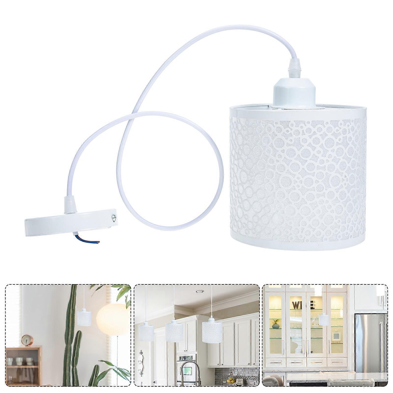 Ceiling Light Simple Hanging Lamp for Home 2Pcs Modern Style White Iron
