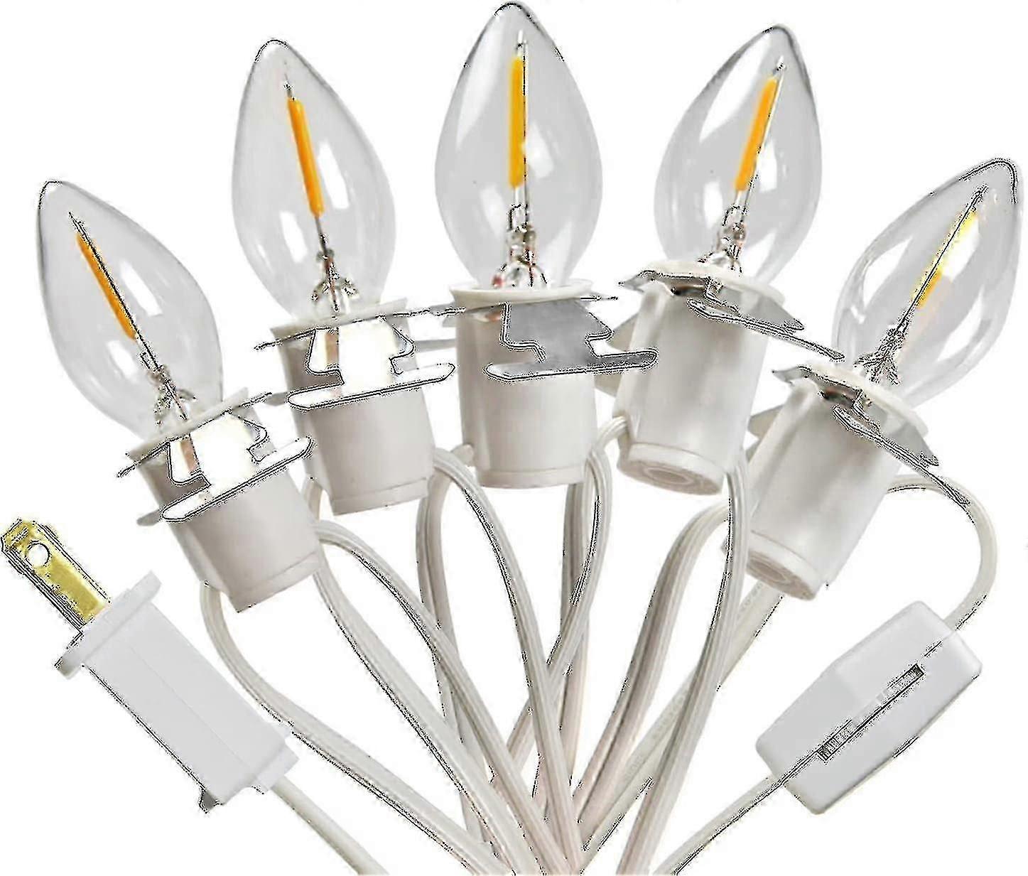 5 Base C7 String Bulbs Christmas Village Light Accessory Cord With 5 Led Light Bulb - JA