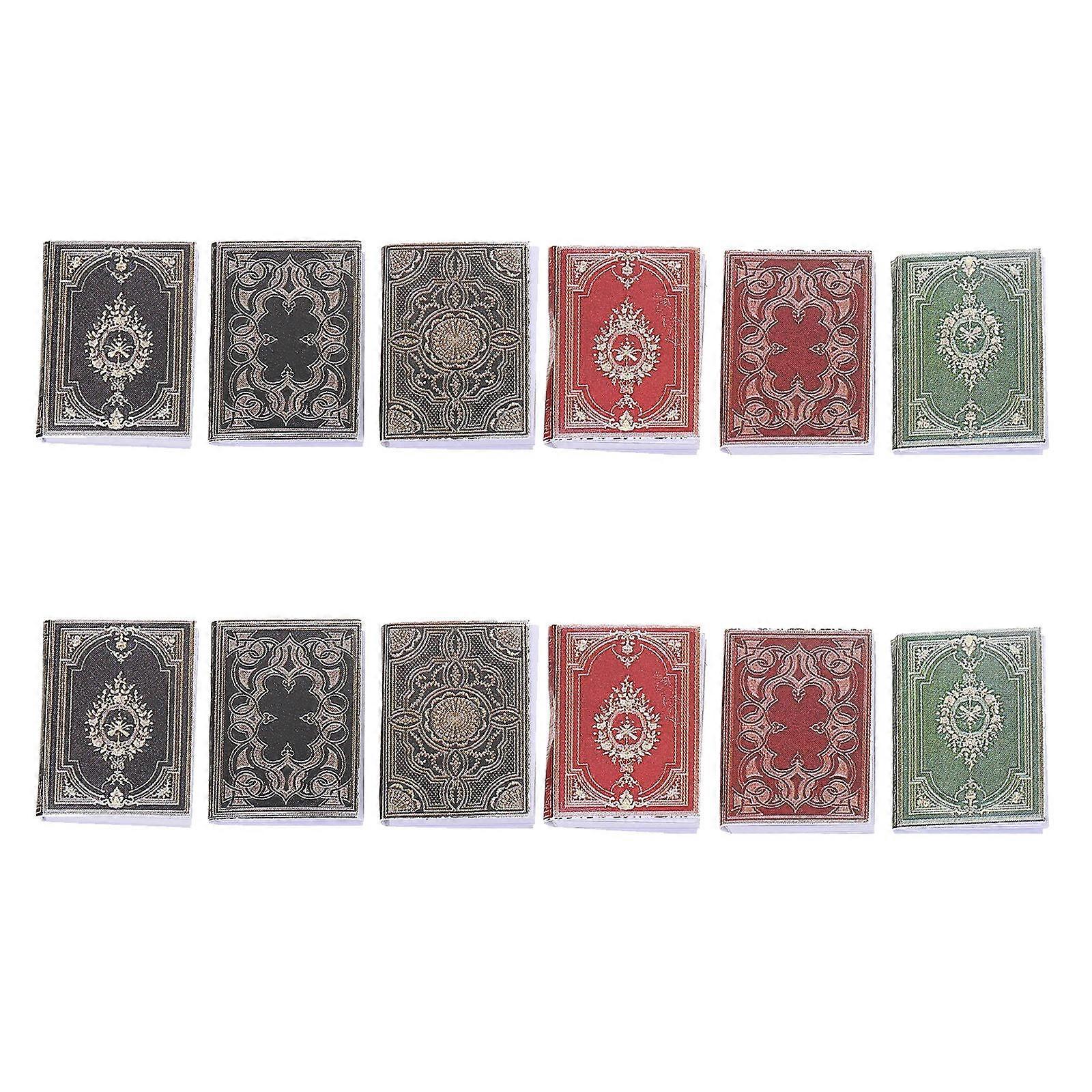 Mini Book Models Retro Book Models for Decoration 12Pcs Assorted