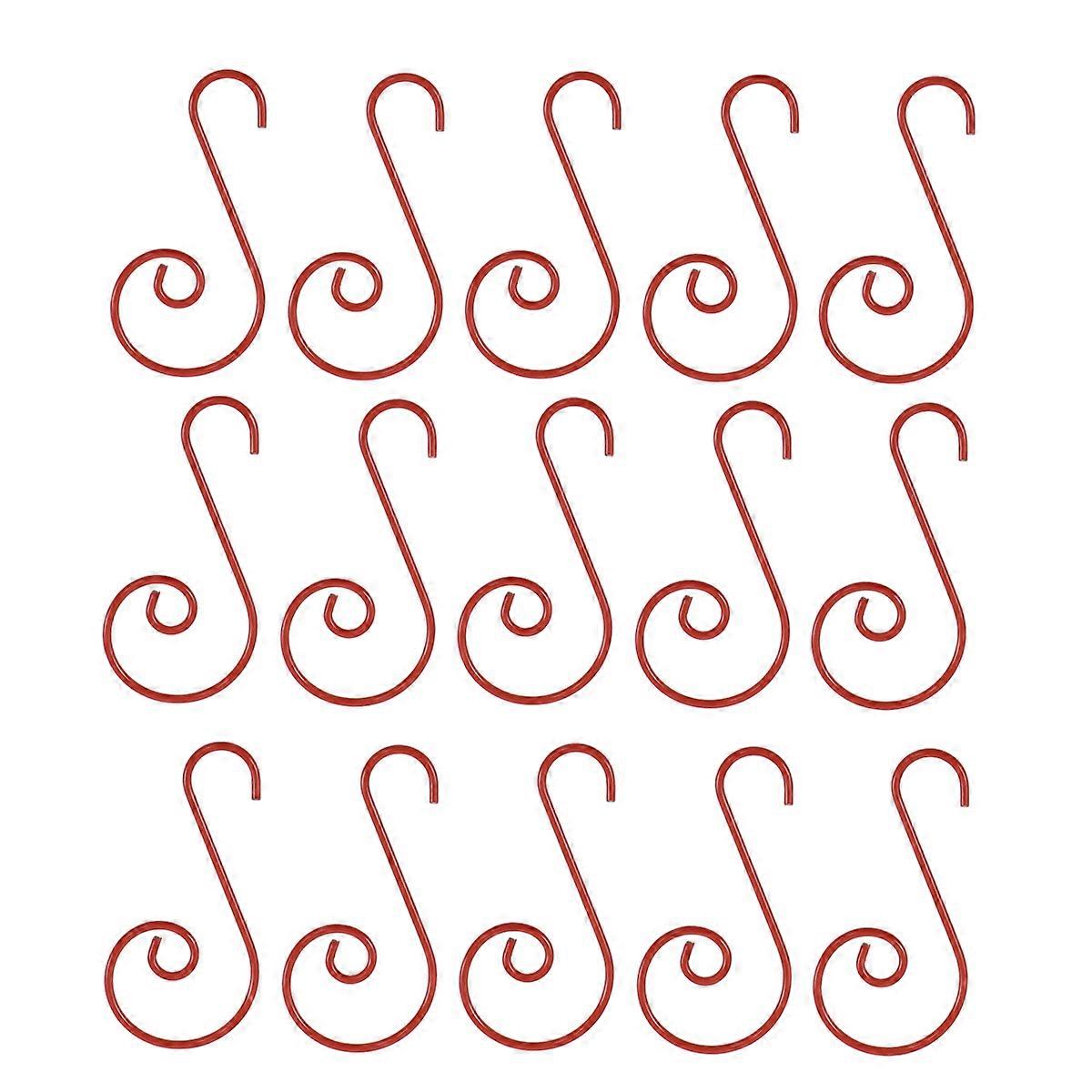 Red Steel Hooks for Christmas Tree Hanging 100Pcs Wreath Hooks