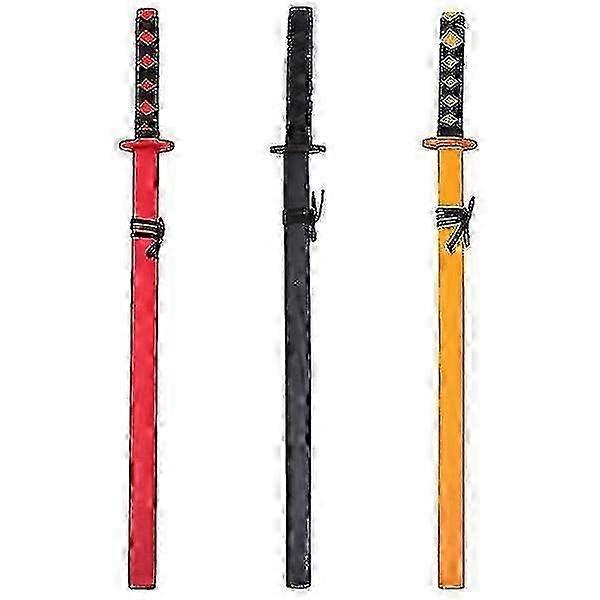 3個木製刀木サムライコスプレ小道具日本刀子供用おもちゃ - DSW