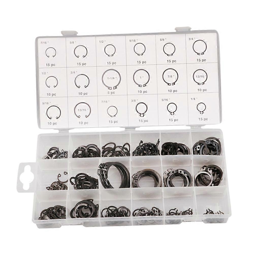 225pcsC Type Carbon Steel Retaining Ring Circlip Opening Retaining Ring Classification Set Anti-Rust Buckle Fixing Clamp