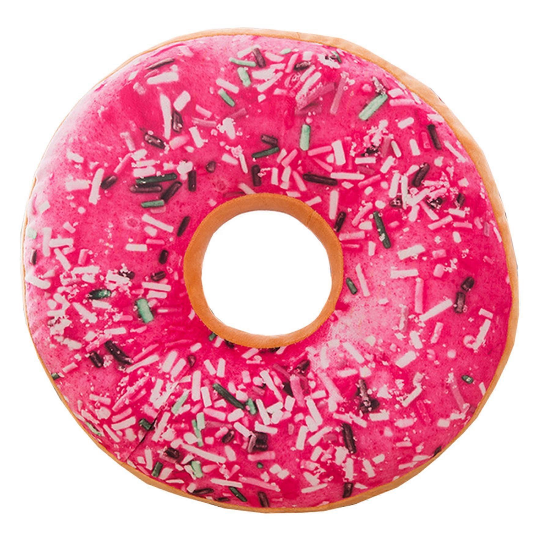 Doughnut Pillow Cover 15.8Inch Donut Plush Zippered Throw Pillow Cover Reusable Soft Plush