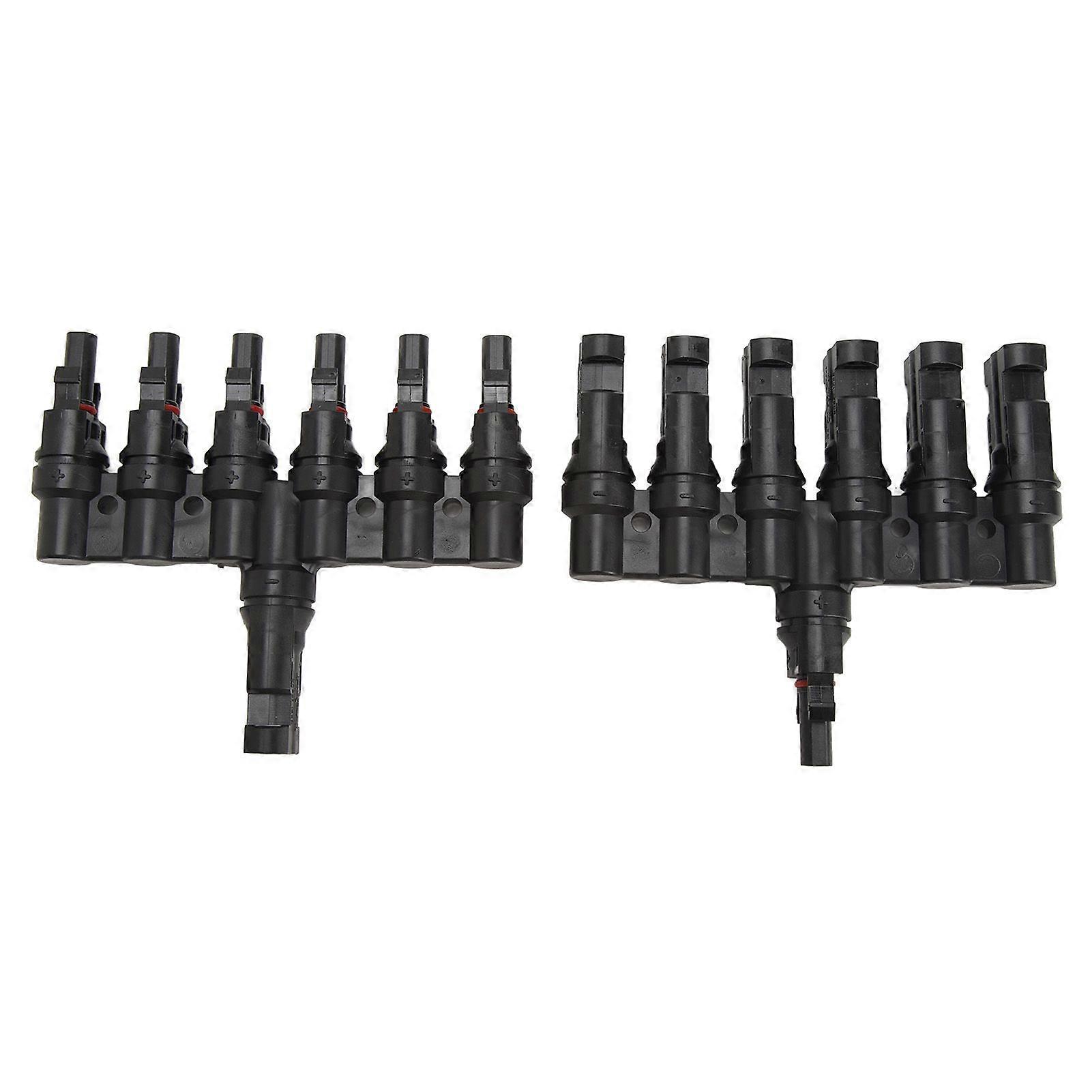 2PCS Solar Panel T Branch Connectors 1 to 6 Solar Branch Connectors Splitter Adapter for Parallel Connection