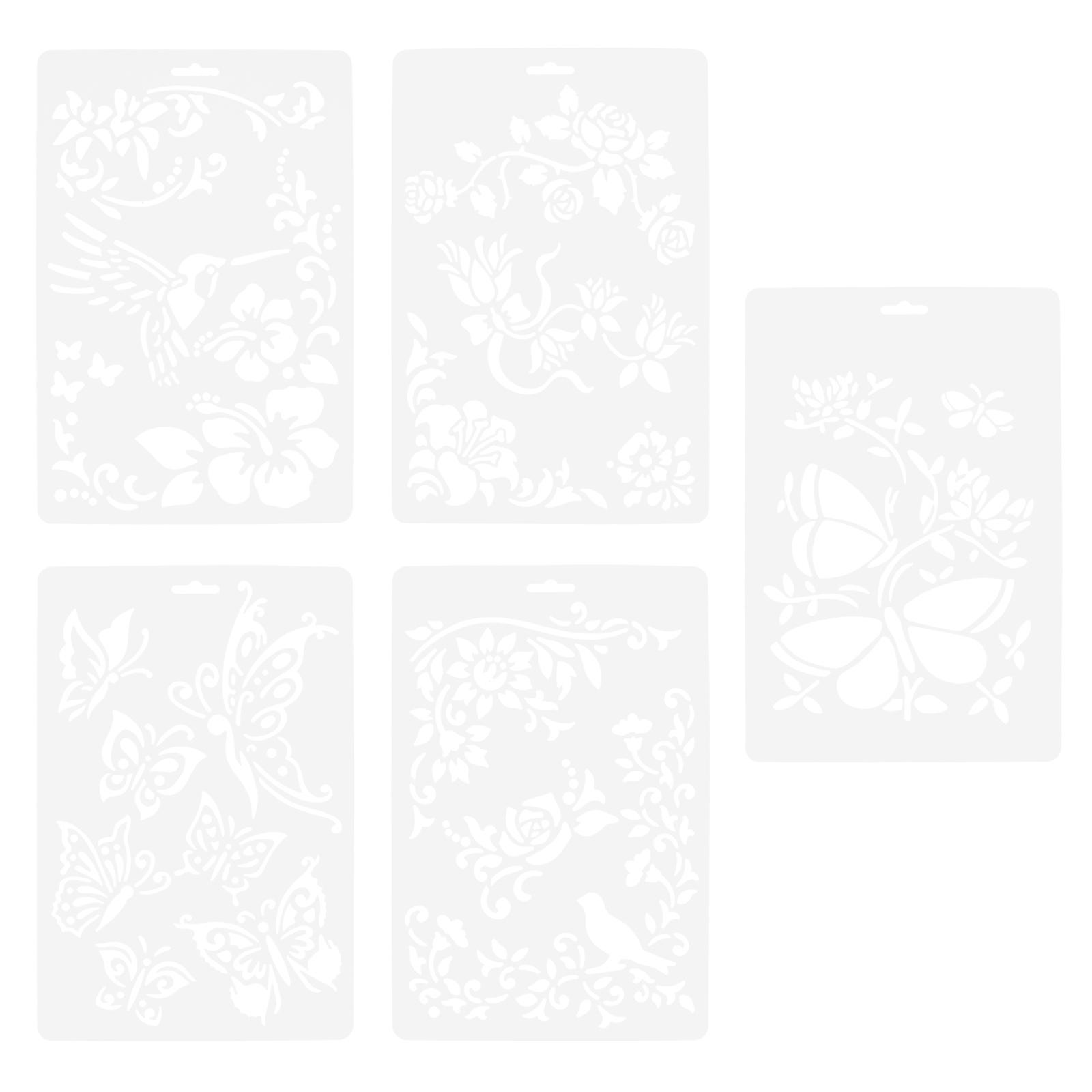 Painting Templates Drawing Stencils for Painting 10Pcs White PP Set