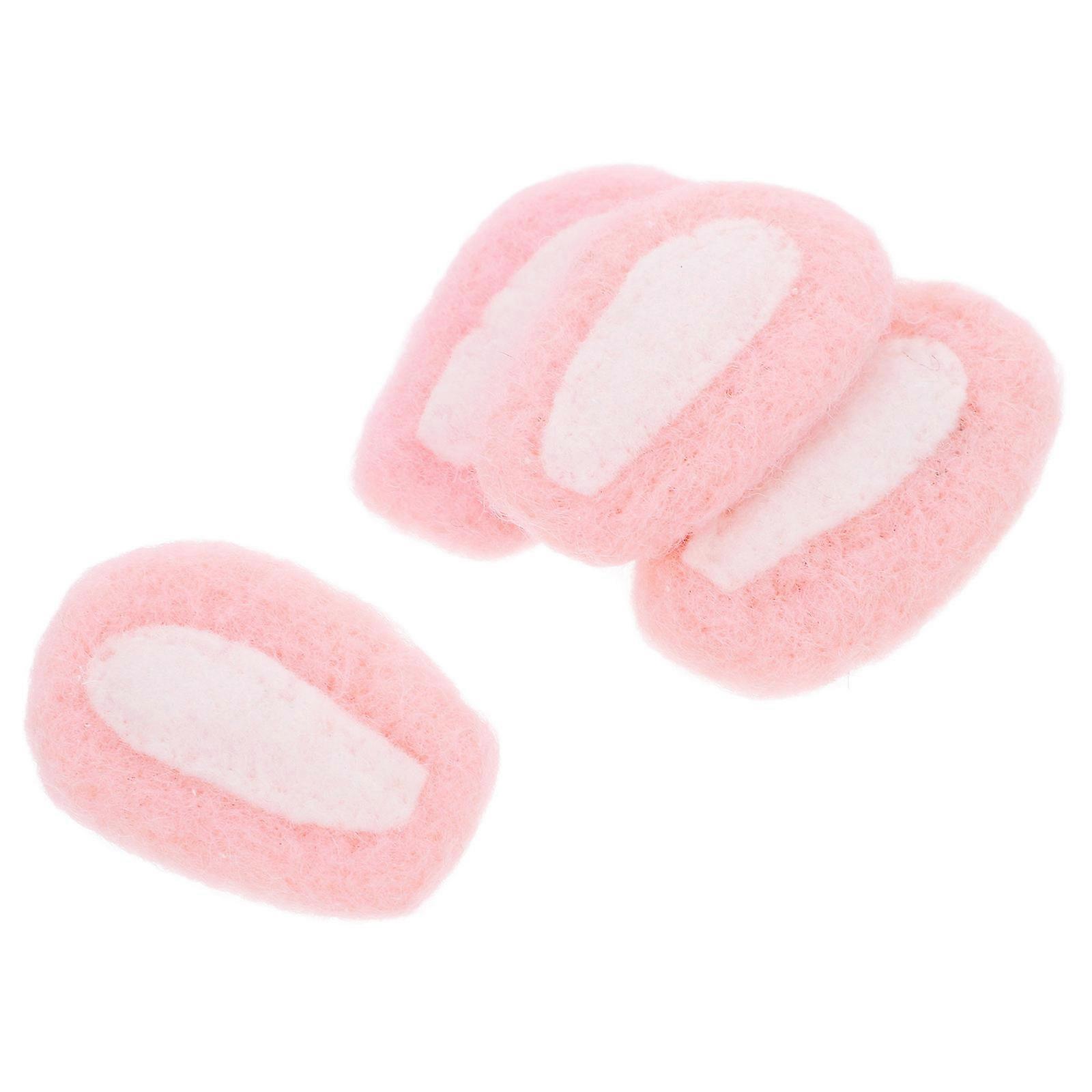 Cute Bunny Ears Wool Felt Accessories for DIY 4Pcs Pink Handmade Materials
