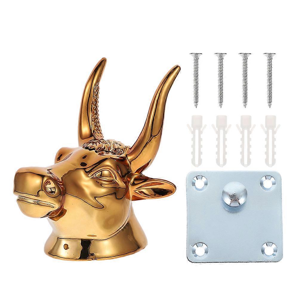 Decorative Vintage Cow Head Wall Hooks for Bathroom Use 3Pcs Iron Hooks
