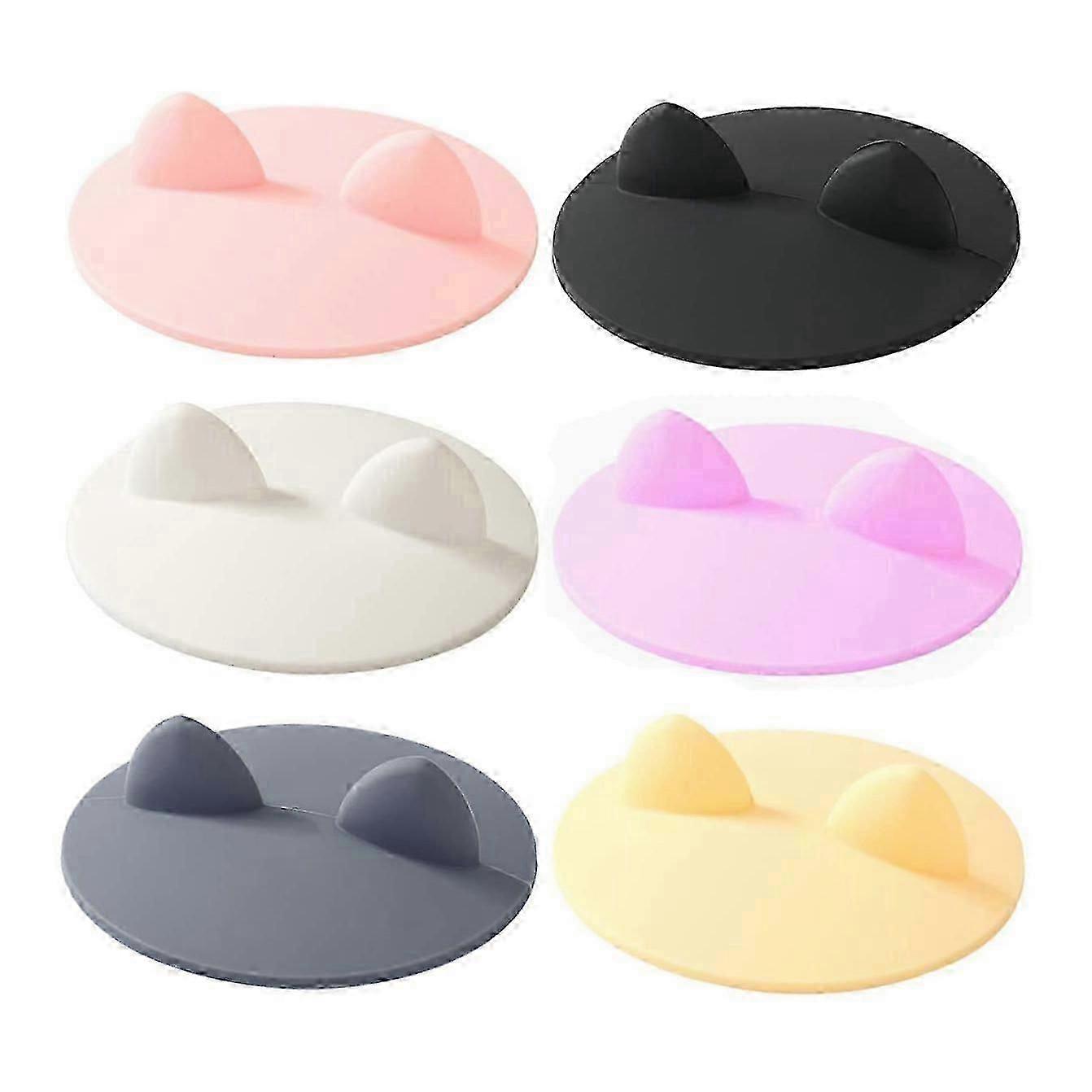 Glastassenabdeckung Set, 6 Stück Katzenohr Silikon Anti Staub Deckel für Kaffeetassenabdeckung