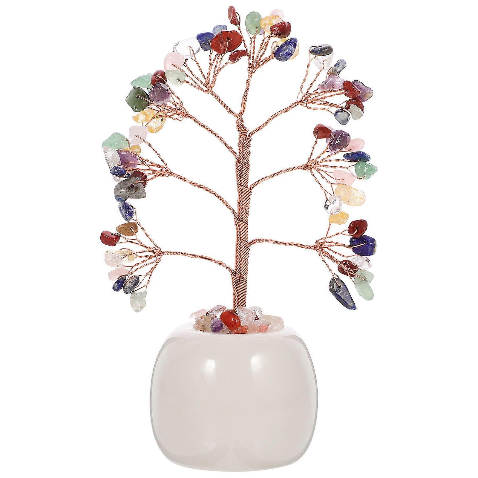 Crystal Tree Decoration for Home and Office 5Pcs Set Assorted Color