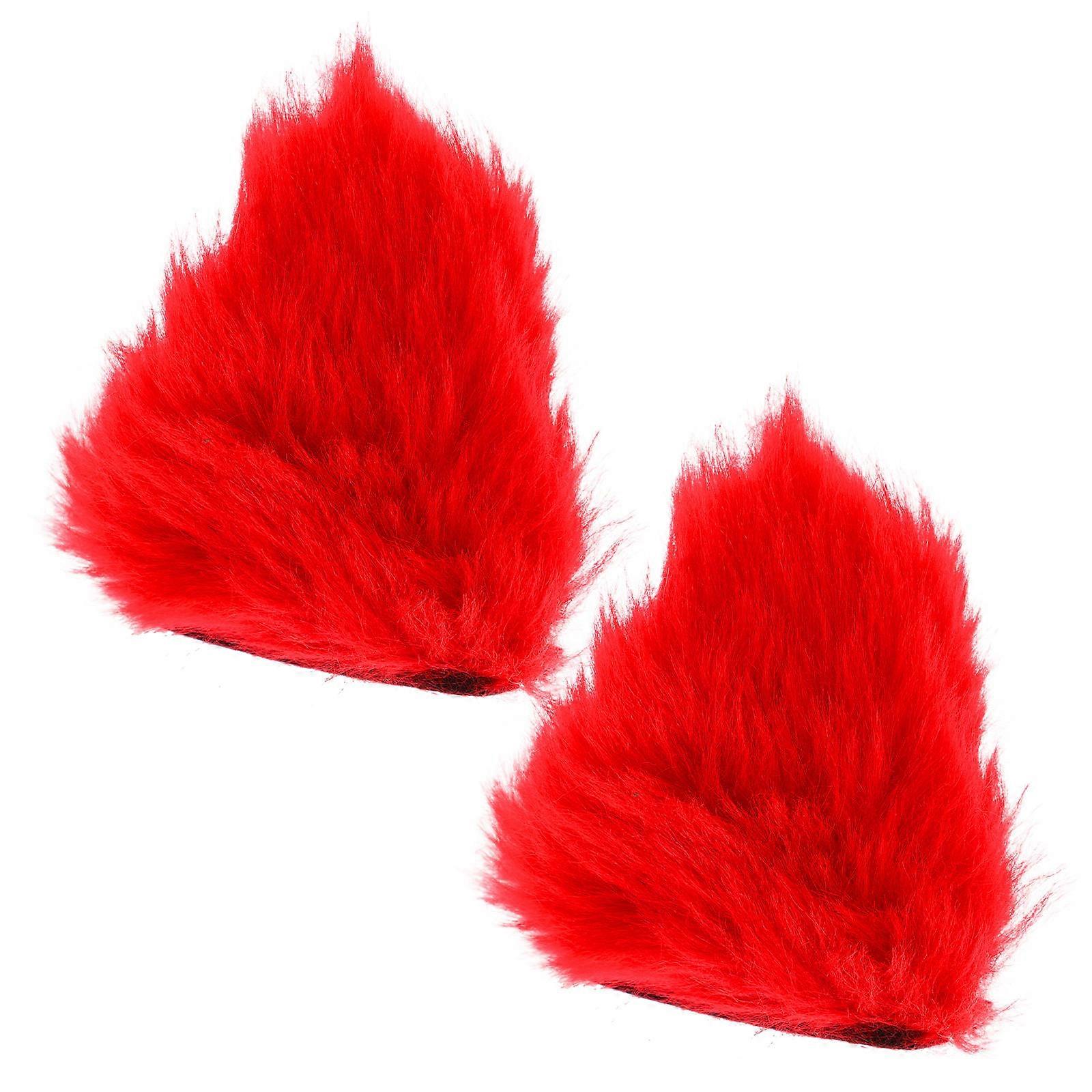 5 Pairs Cat Ears For Detachable Design Durable Use Accessories For Cosplay Events Red