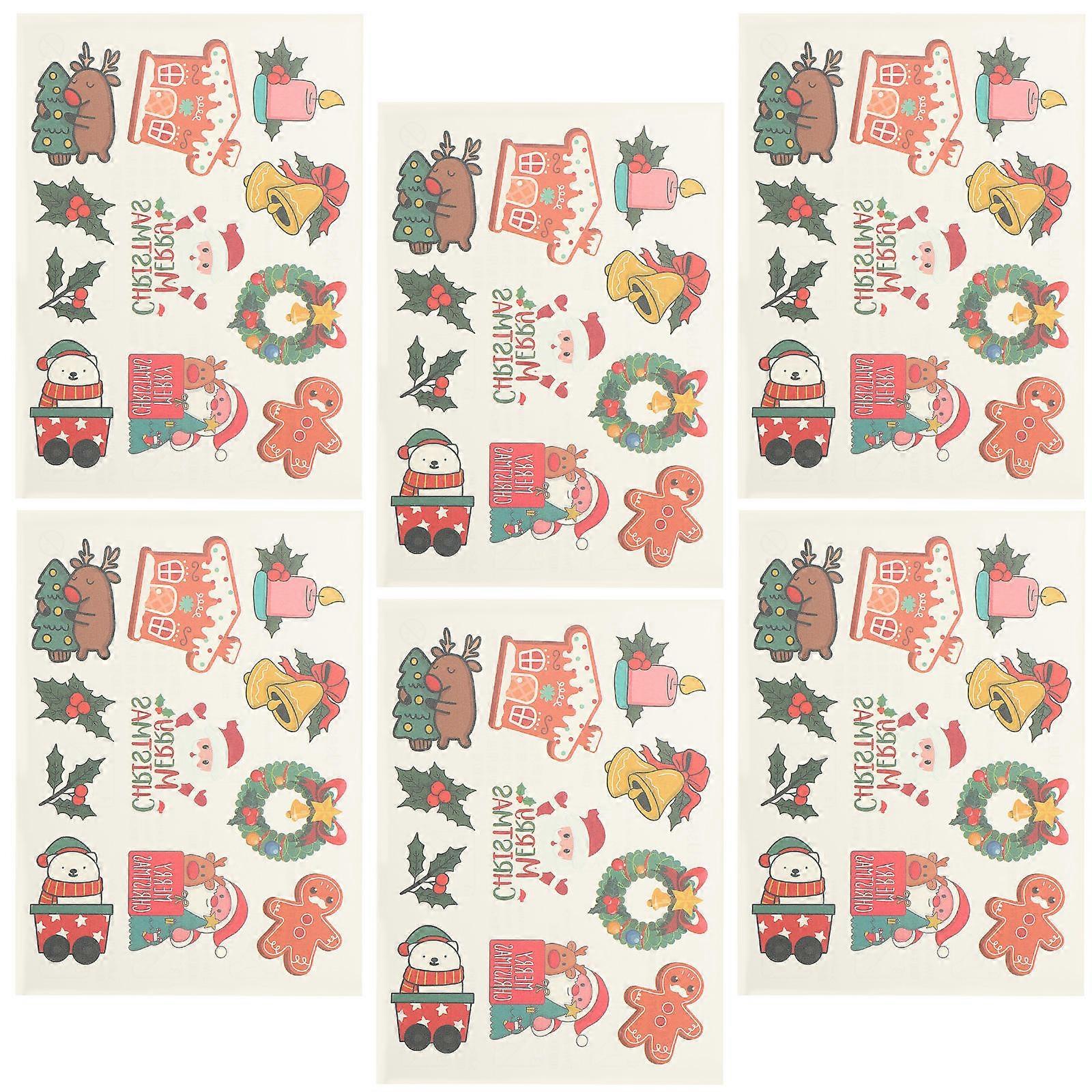 Xmas Waterproof Multi Colored Fake For Children And Adults 24 Sheets Rectangular Decorative Stickers For Costume Events