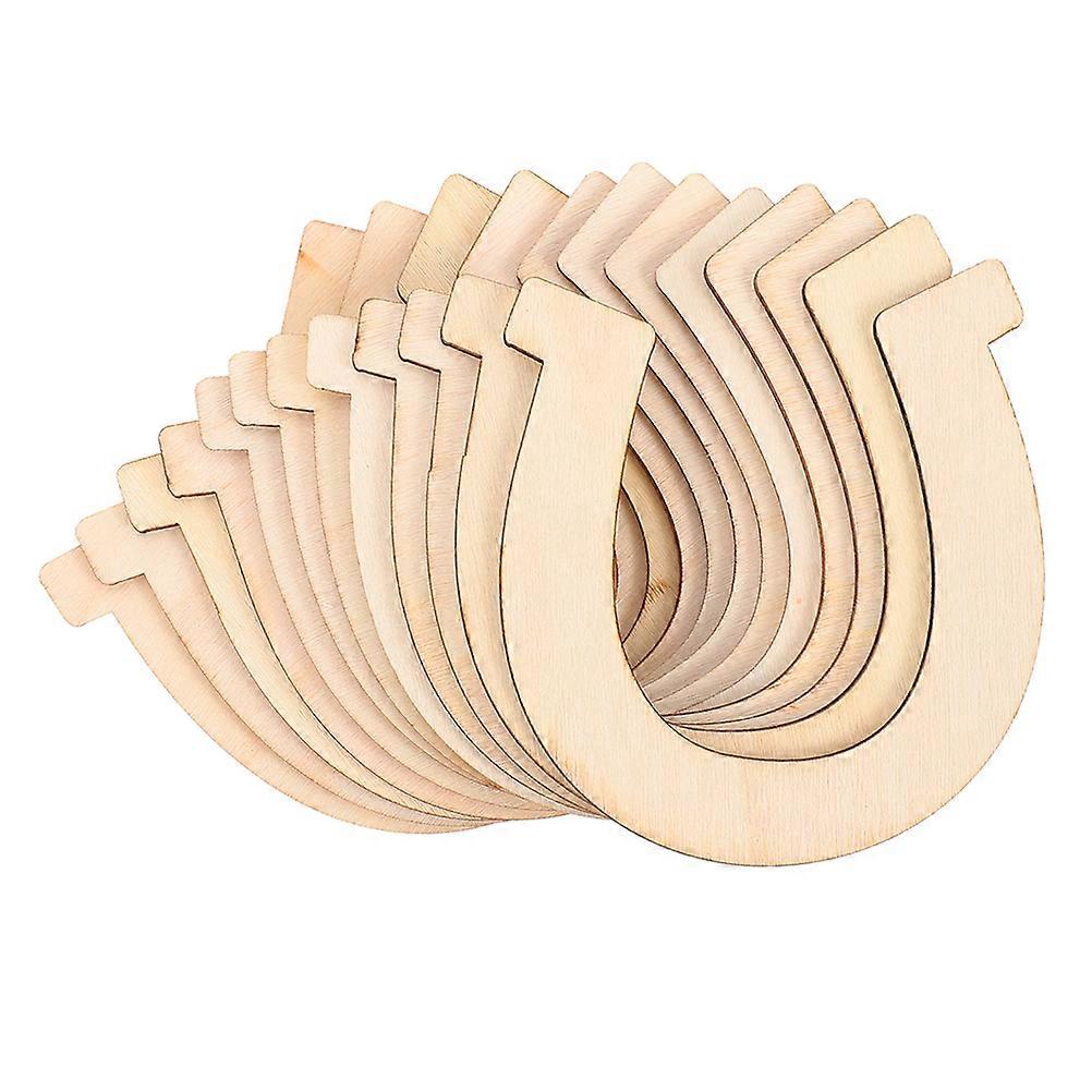 Horseshoe Wood Cutouts 360 Pcs Ideal For Artware DIY Decoration Simple Design Beige Portable