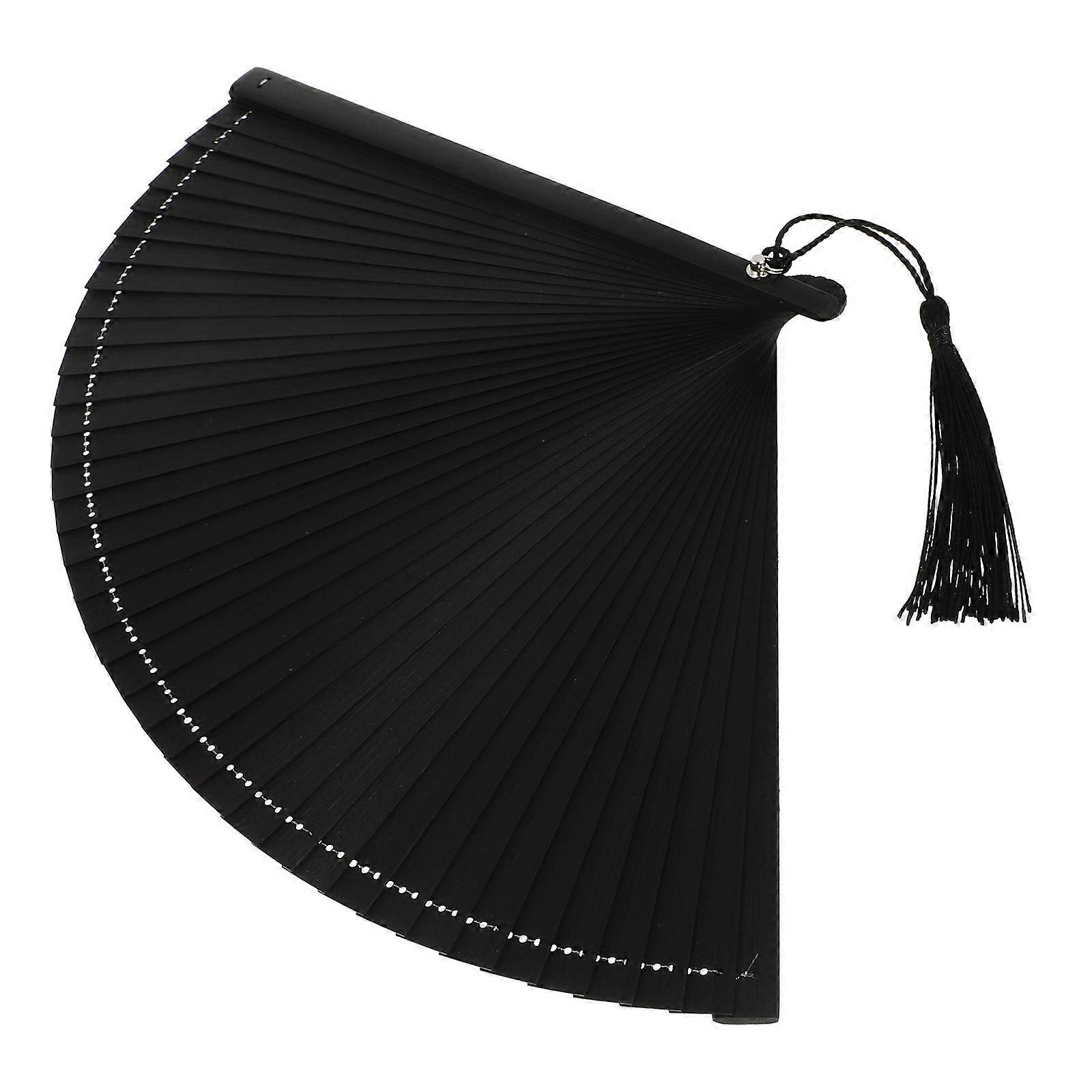 Folding Fan with Tassel Bamboo Hand Fan for Decoration Use