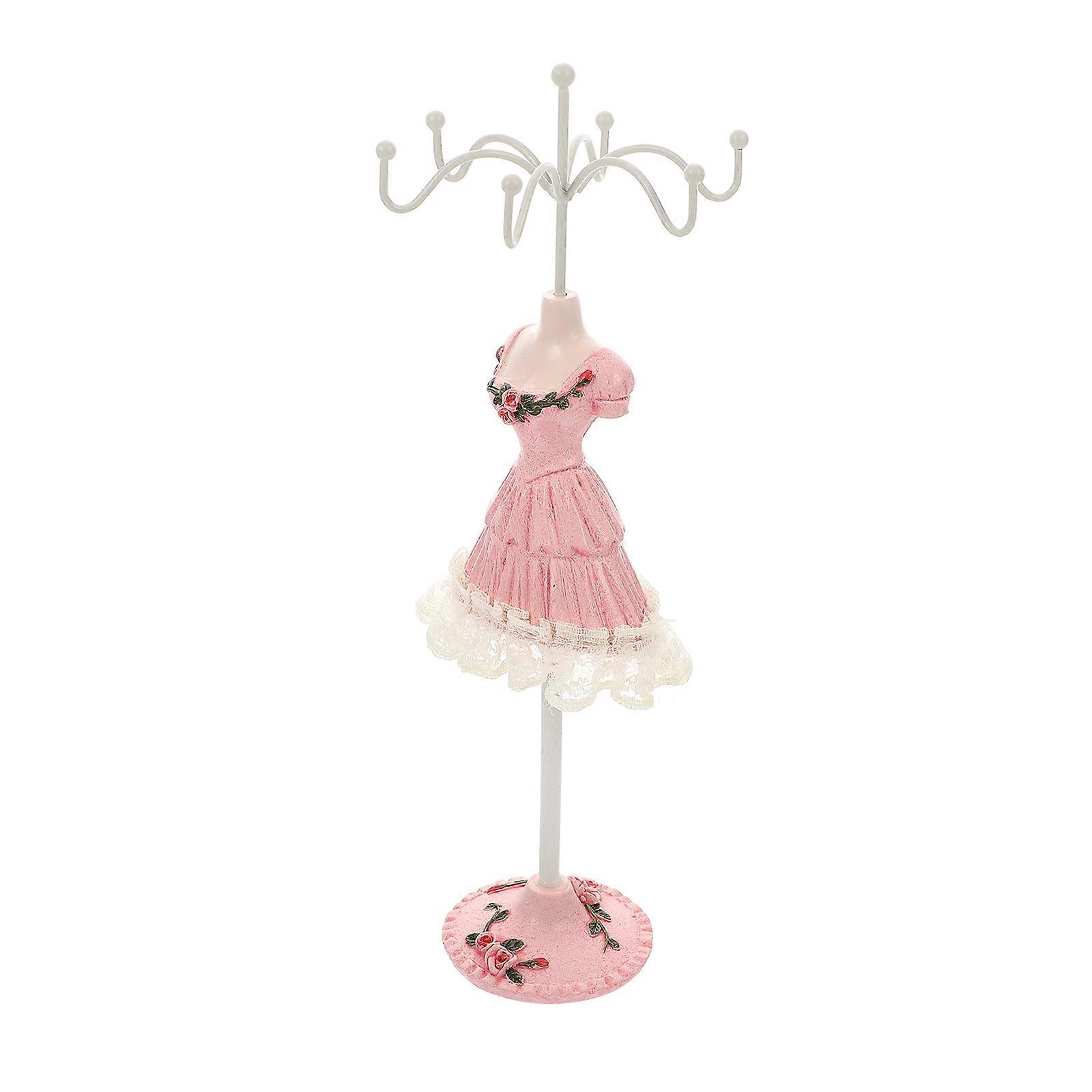 3Pcs Jewelry Storage Display Rack Desktop Model for Storage Pink
