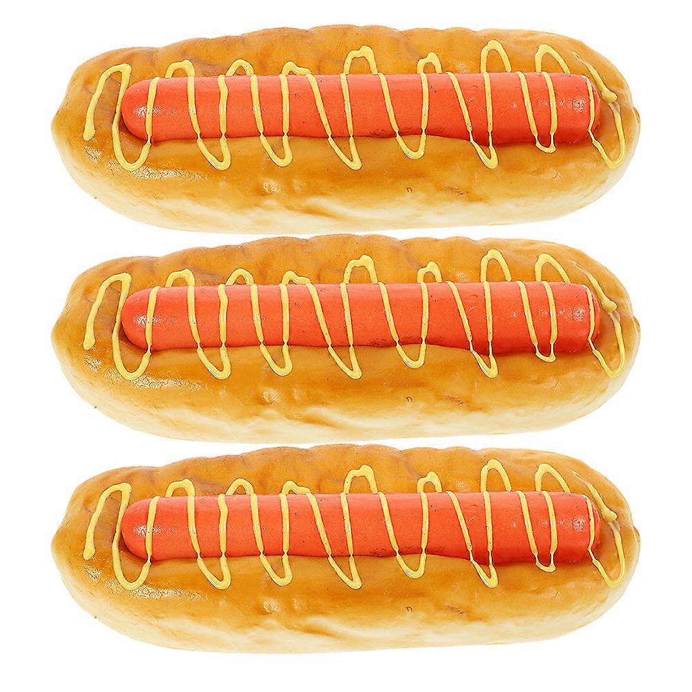 Hot Dog Bread Model Fake for Play 6Pcs Interactive Kitchen Prop