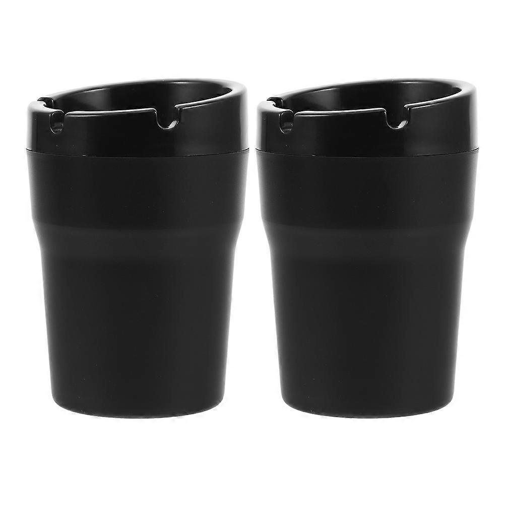 Portable Ashtray for Car Use with Lid 10Pcs Set Black Material