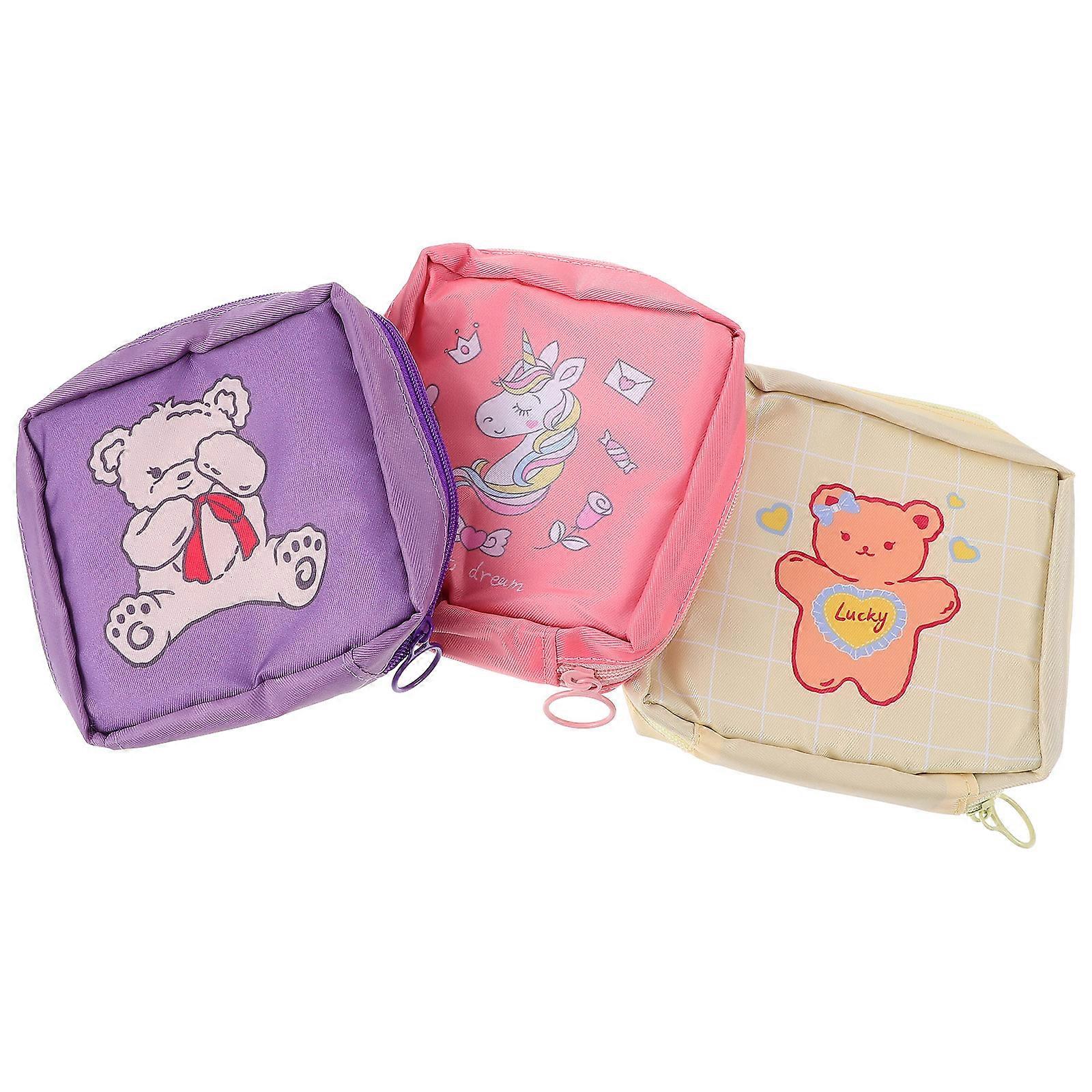 Sanitary Pad Pouch Nylon Lightweight for Storage 6Pcs Assorted