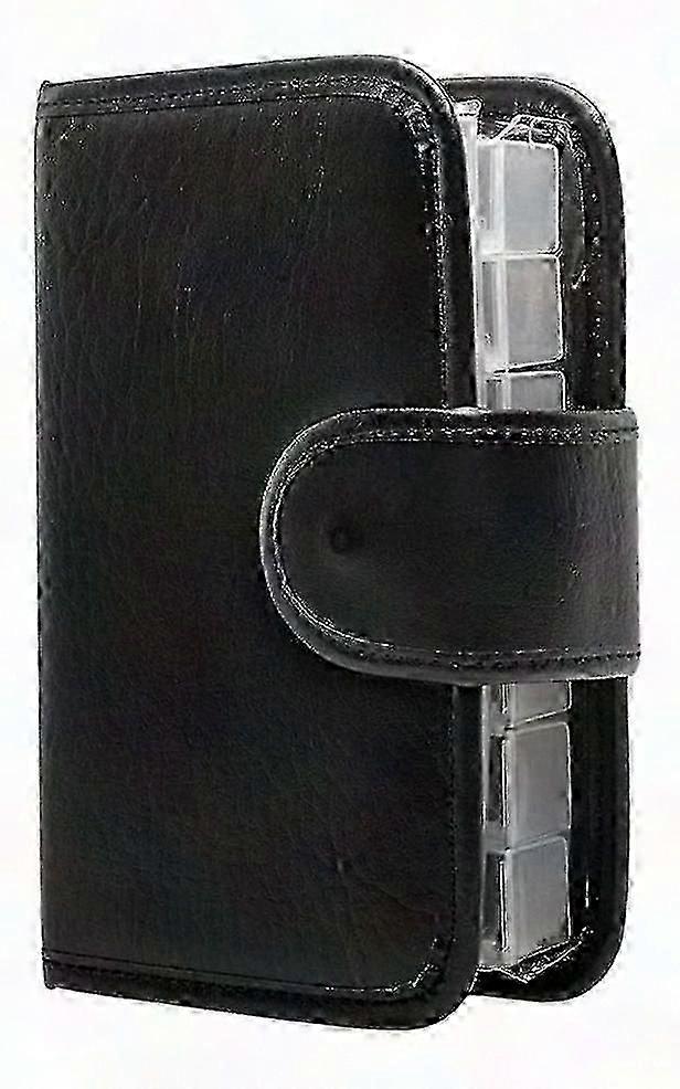 28-Compartment Weekly Pill Organizer, Double-Sided White Leatherette Medication Case