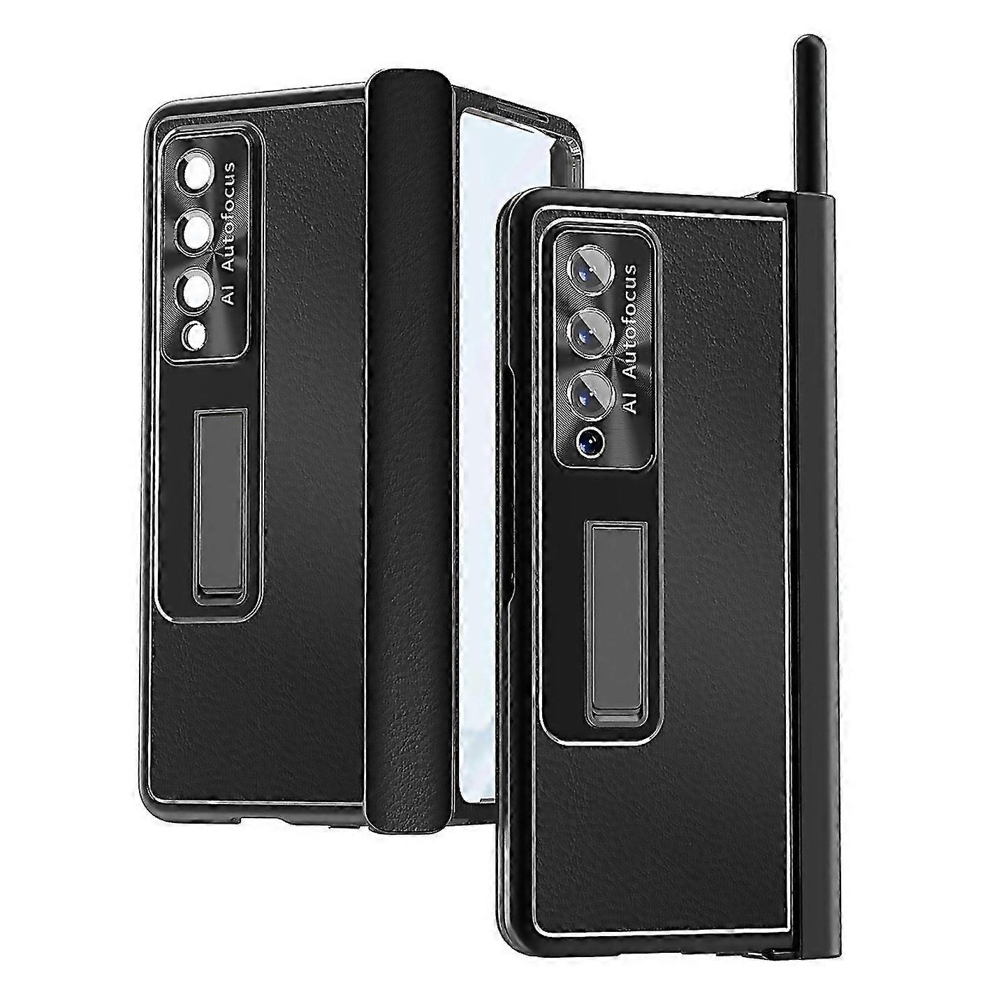 Coque magnétique antichoc intégrée pour Samsung Galaxy Z Fold4 Motif Litchi