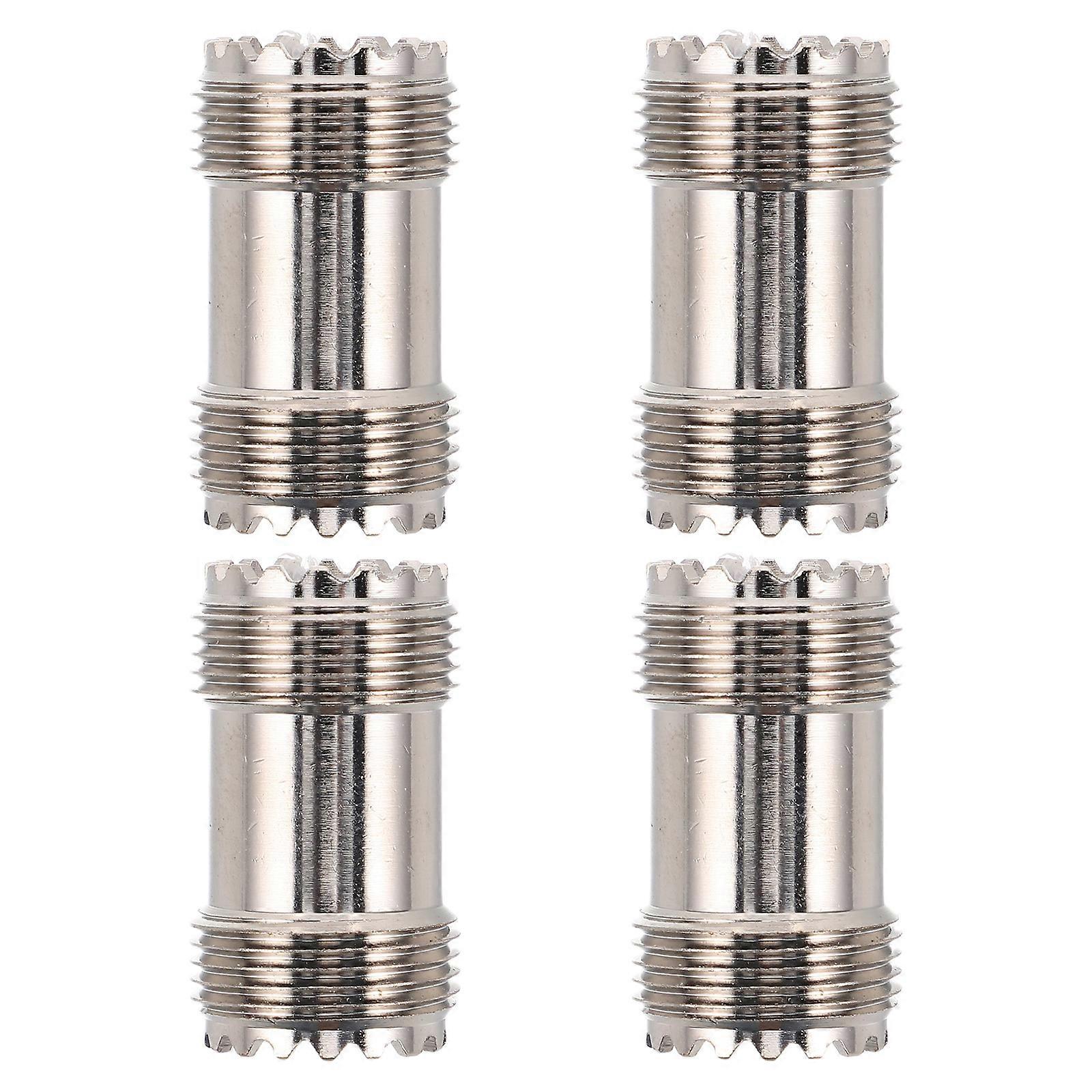 Coaxial Adapter 4Pcs Pl259 So239 for Communication Equipment Stable Connection Golden Copper