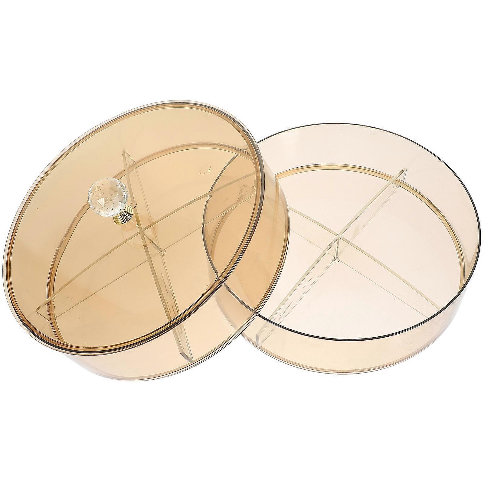 Yellow Dried Fruit Box for Storage Compartment Snack Box Double Layer