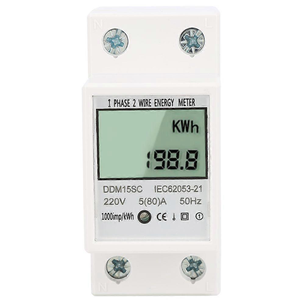 5-80A DDM15SC LCD Digital Display Single Phase Din Rail Electronic Energy KWh Meter