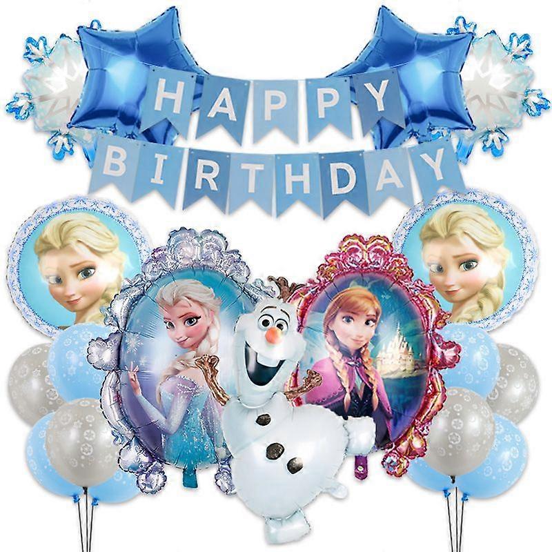 Birthday Balloon Set Elsa Anna Olaf Princess Party Decorations Aluminum Foil Cartoon Shape Balloons 82*47cm